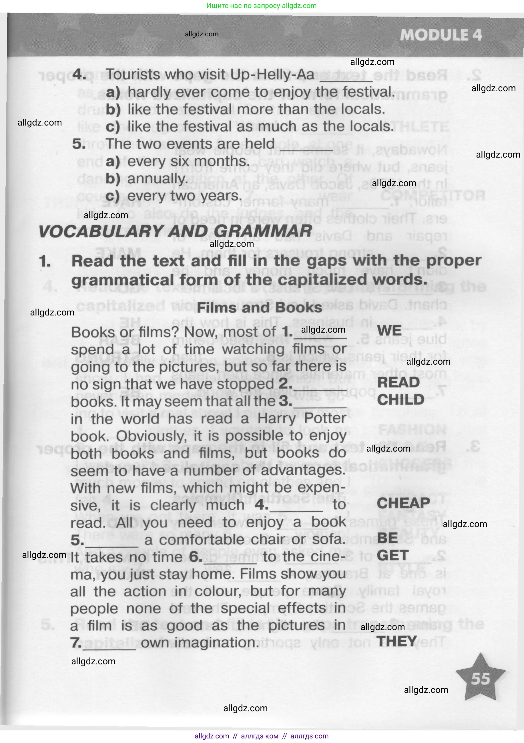 Английский язык (english), 9 класс Тренировочные упражнения в формате ОГЭ (ГИА), авторы: Комиссаров Константин Вячеславович, Кирдяева Ольга Ивановна, издательство Просвещение, Москва, 2024, белого цвета, страница 55