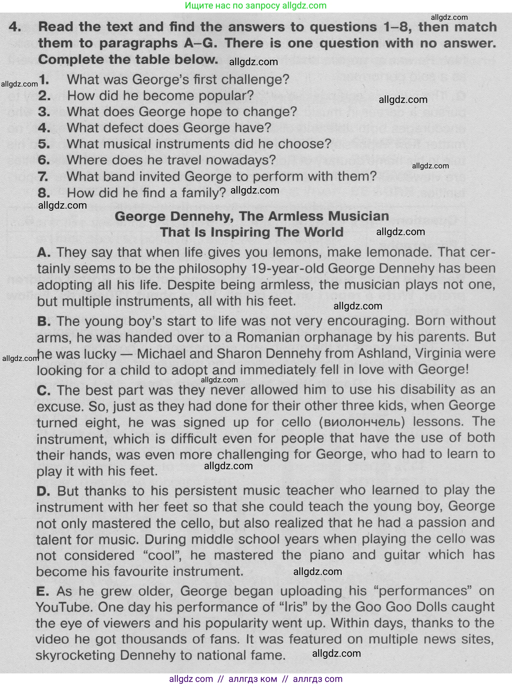 Английский язык (english), 9 класс Тренировочные упражнения в формате ОГЭ (ГИА), авторы: Ваулина Юлия Евгеньевна (Vaulina Julia), Подоляко Ольга Евгеньевна (Podolyako Olga), издательство Просвещение, Москва, 2015, страница 103, номер 4, Условие 2024
