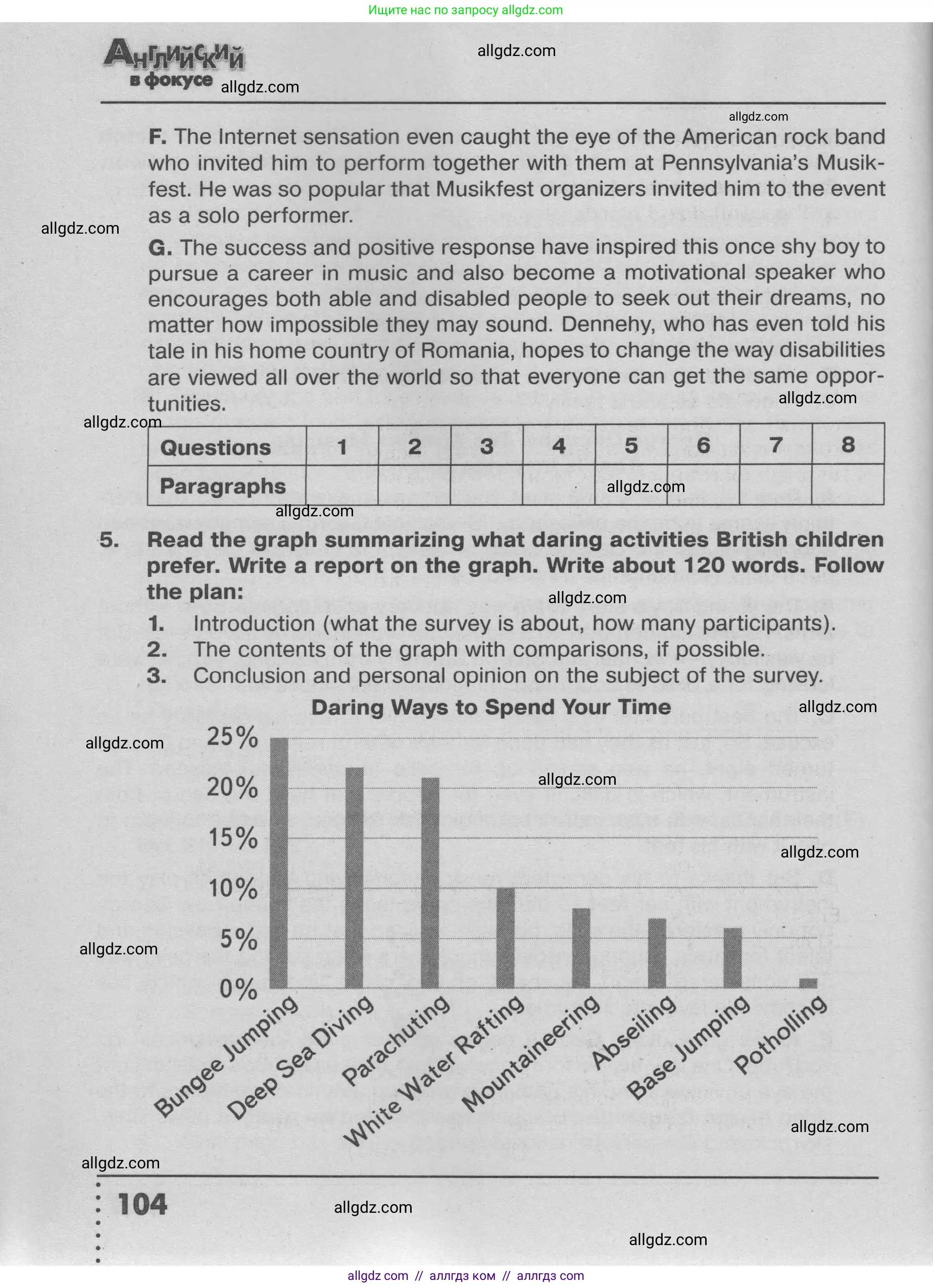 Английский язык (english), 9 класс Тренировочные упражнения в формате ОГЭ (ГИА), авторы: Ваулина Юлия Евгеньевна (Vaulina Julia), Подоляко Ольга Евгеньевна (Podolyako Olga), издательство Просвещение, Москва, 2015, страница 104