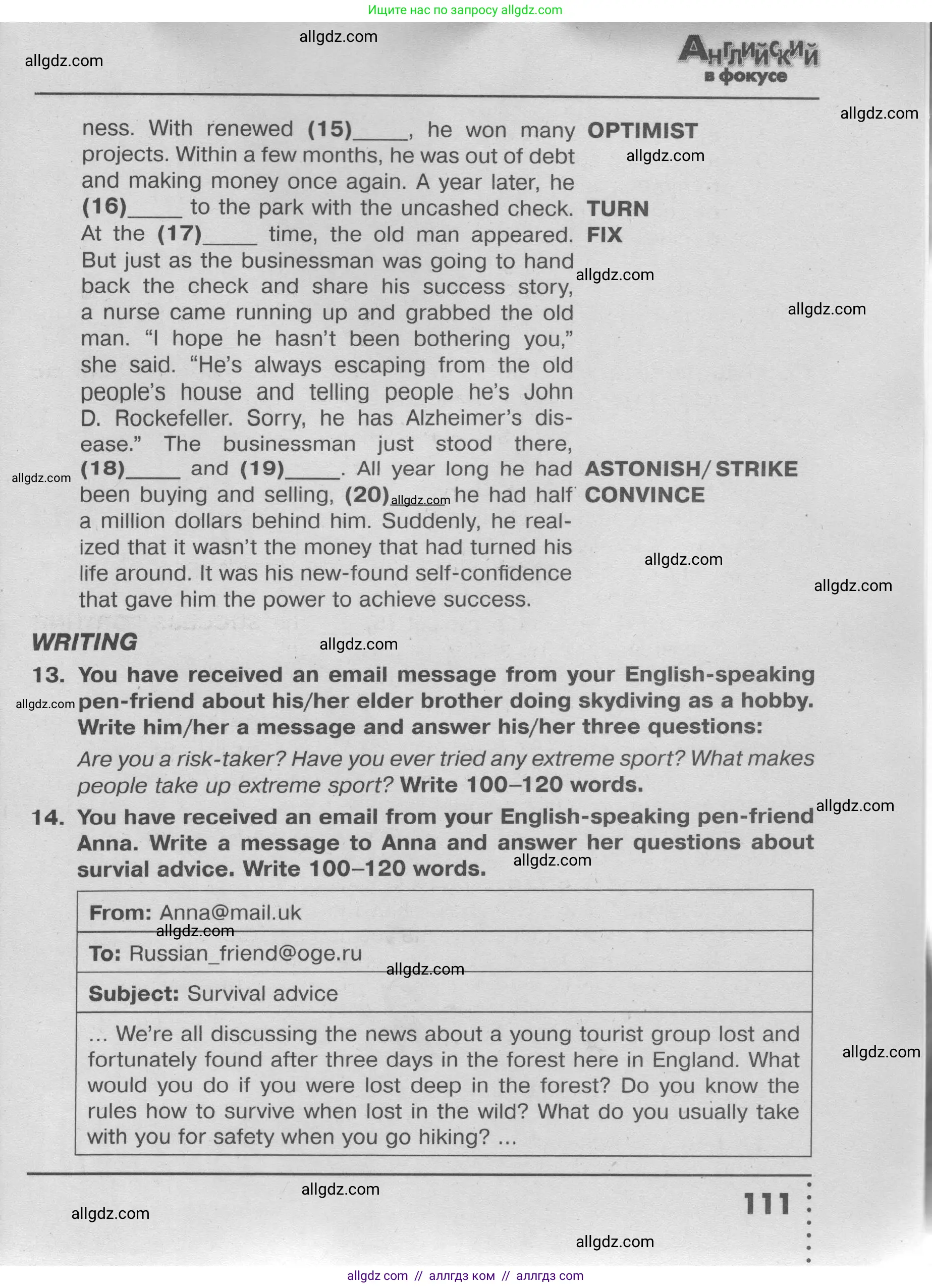 Английский язык (english), 9 класс Тренировочные упражнения в формате ОГЭ (ГИА), авторы: Ваулина Юлия Евгеньевна (Vaulina Julia), Подоляко Ольга Евгеньевна (Podolyako Olga), издательство Просвещение, Москва, 2015, страница 111