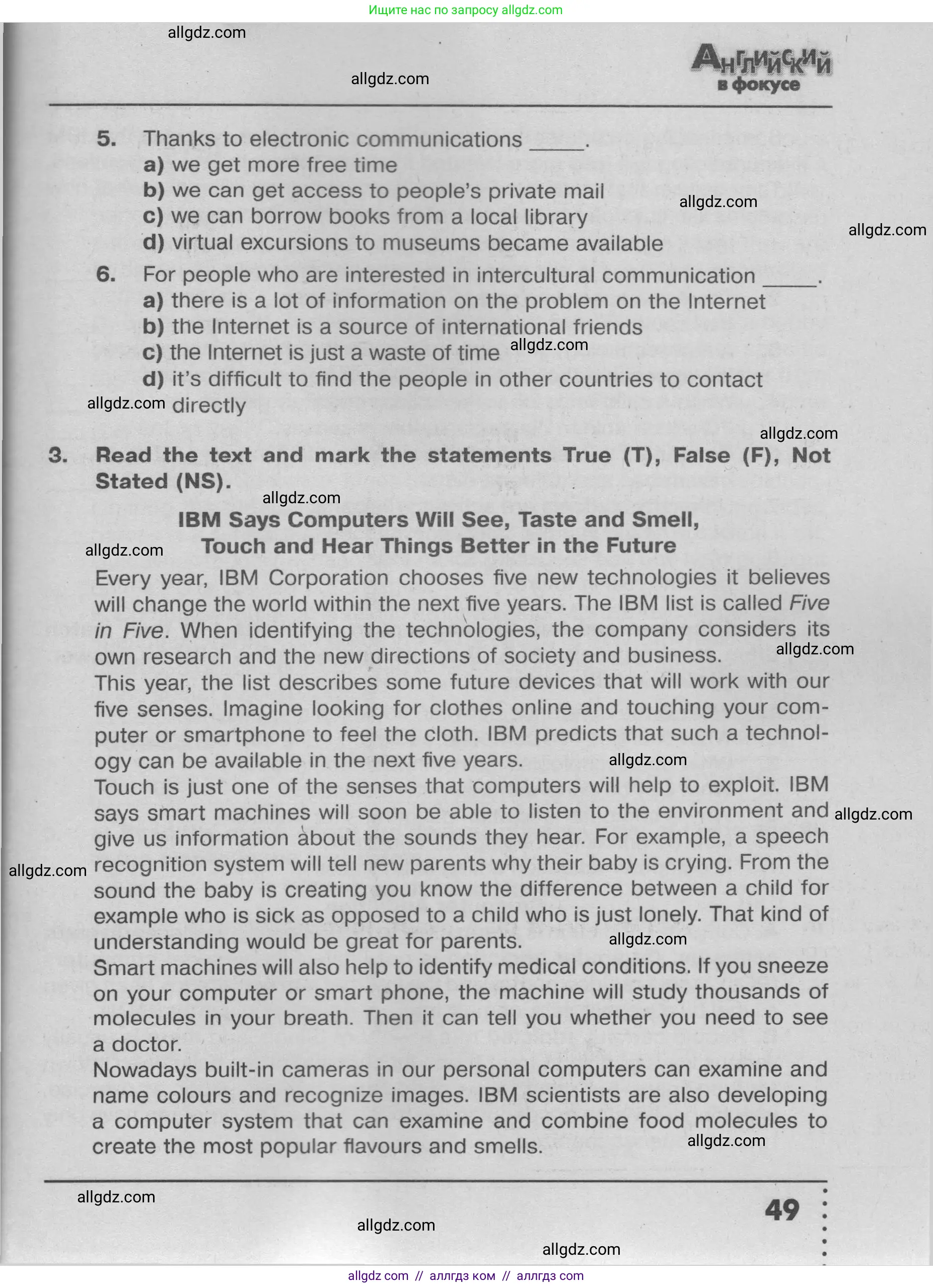 Английский язык (english), 9 класс Тренировочные упражнения в формате ОГЭ (ГИА), авторы: Ваулина Юлия Евгеньевна (Vaulina Julia), Подоляко Ольга Евгеньевна (Podolyako Olga), издательство Просвещение, Москва, 2015, страница 49