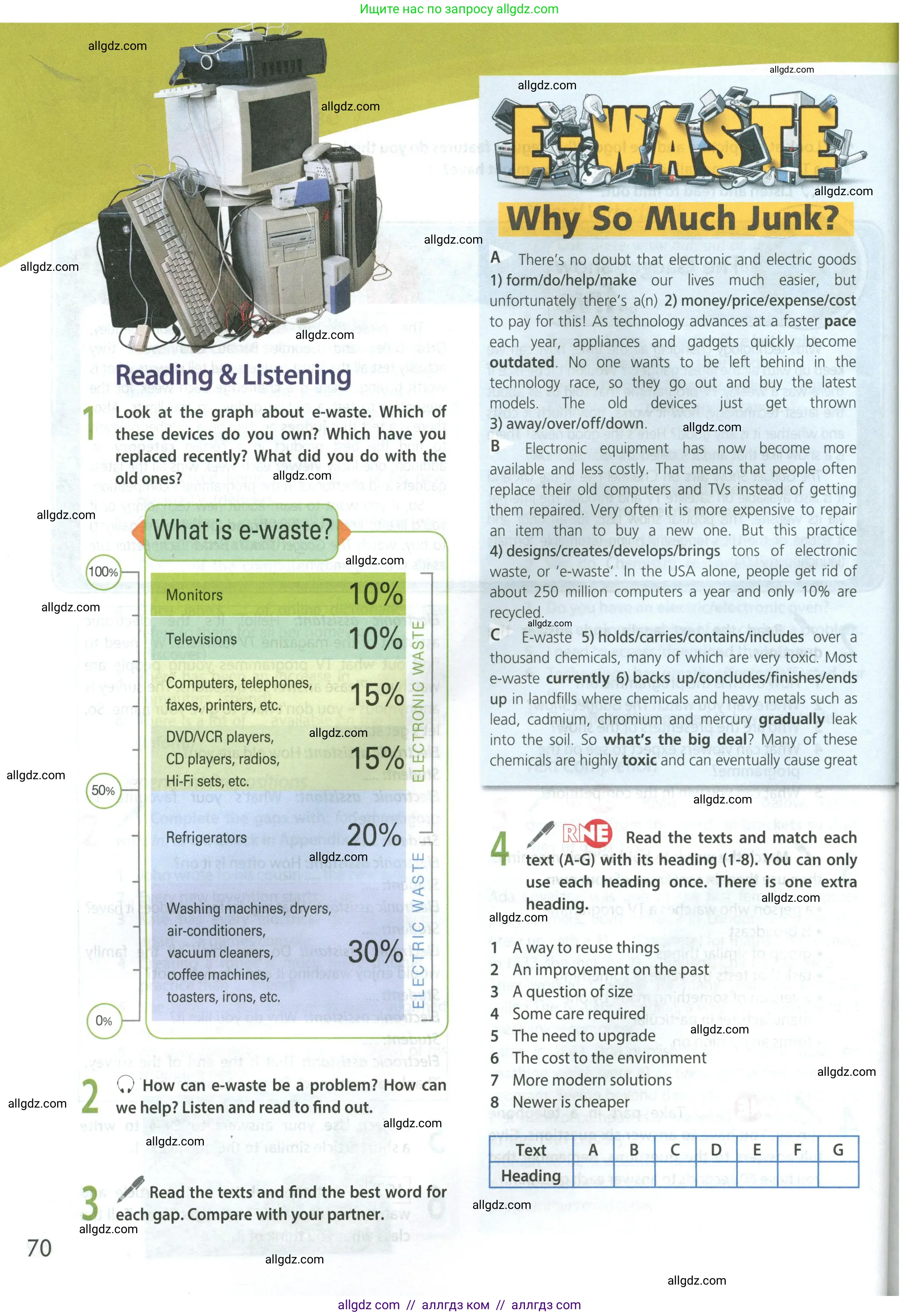 Английский язык (english), 9 класс Учебник (Student's book), авторы: Ваулина Юлия Евгеньевна (Vaulina Julia), Дули Дженни (Dooley Jenny), Подоляко Ольга Евгеньевна (Podolyako Olga), Эванс Вирджиния (Evans Virginia), издательство Просвещение, Москва, 2023, белого цвета, страница 70