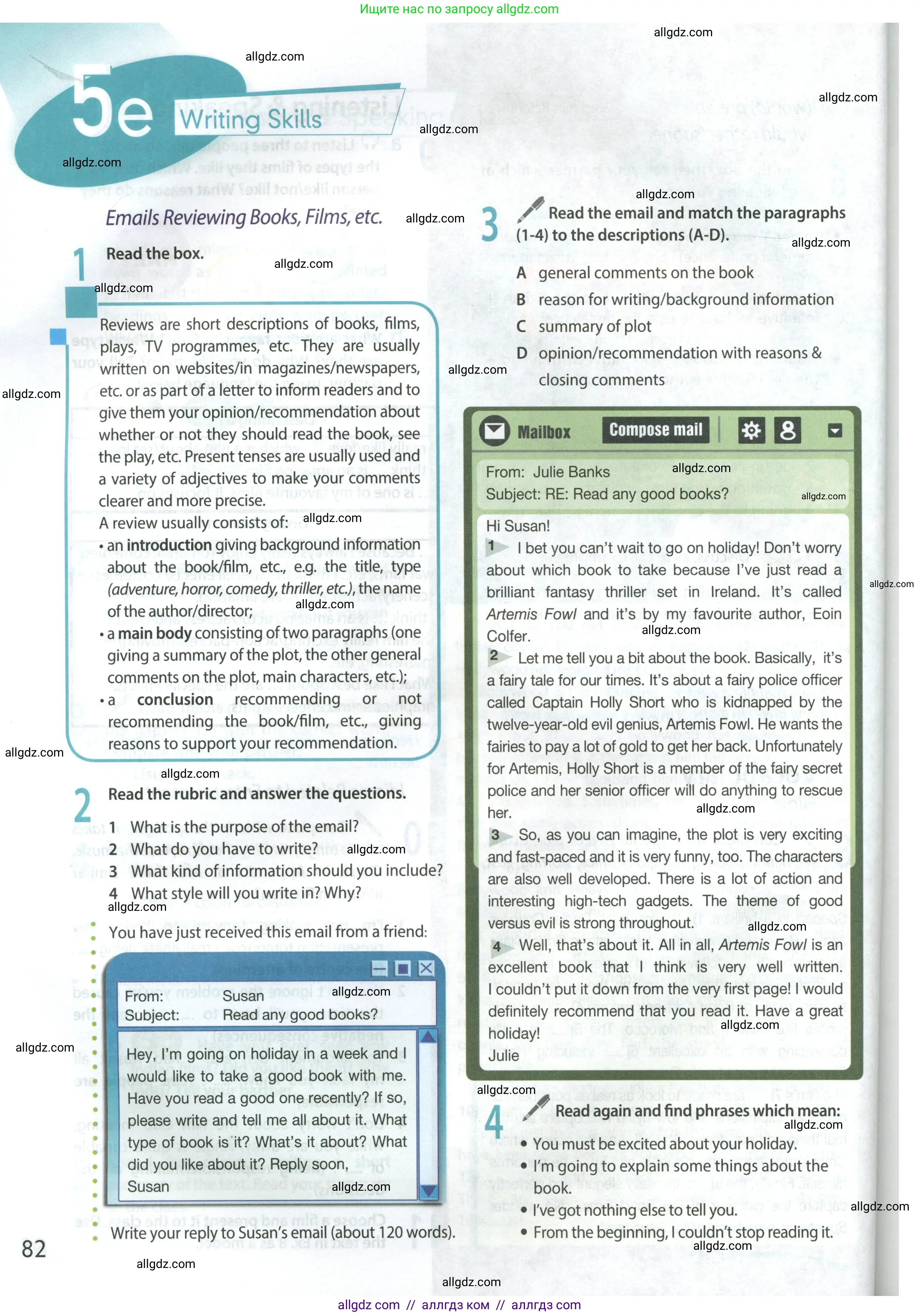 Английский язык (english), 9 класс Учебник (Student's book), авторы: Ваулина Юлия Евгеньевна (Vaulina Julia), Дули Дженни (Dooley Jenny), Подоляко Ольга Евгеньевна (Podolyako Olga), Эванс Вирджиния (Evans Virginia), издательство Просвещение, Москва, 2023, белого цвета, страница 82