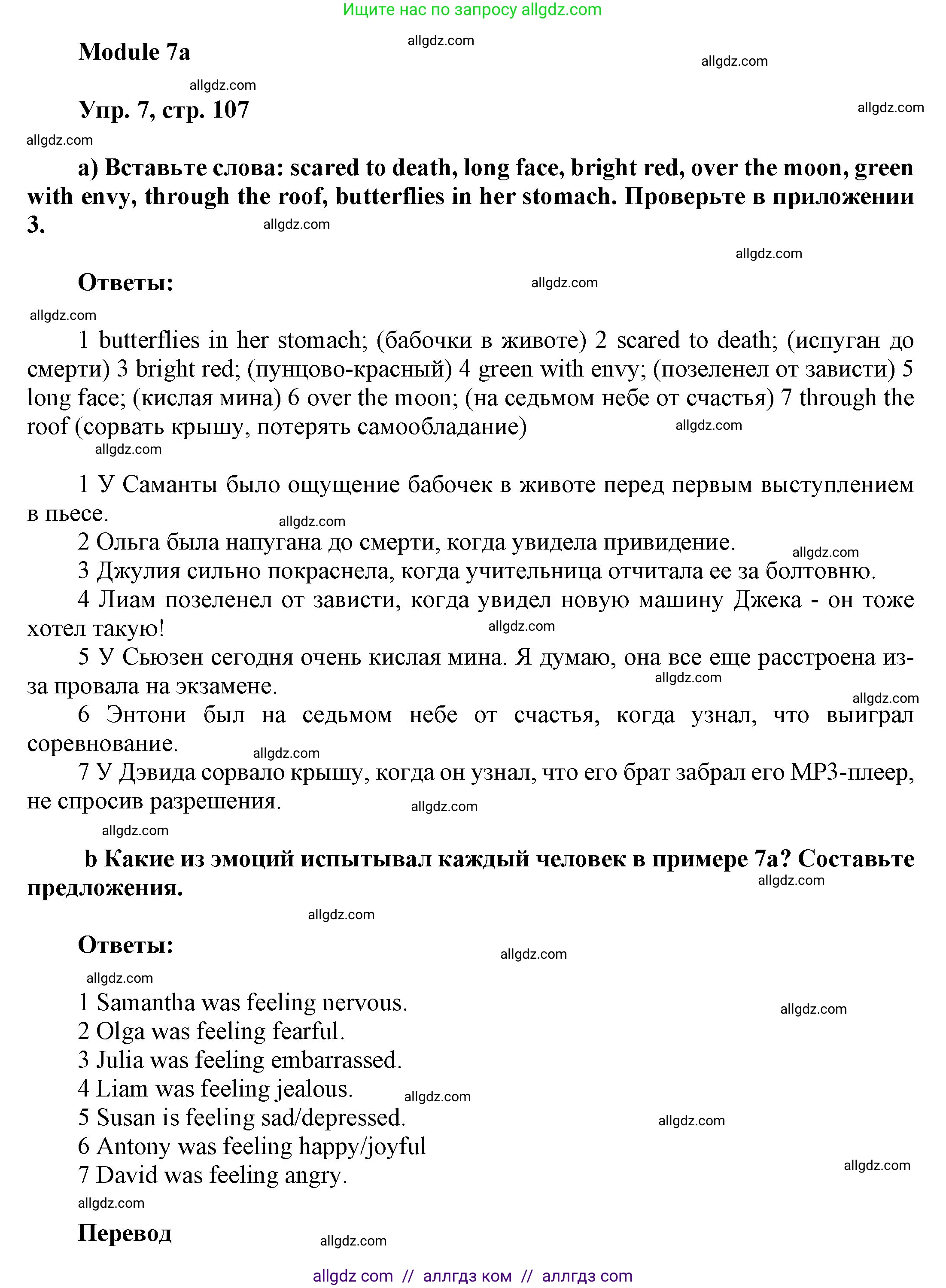 Английский язык (english), 9 класс Учебник (Student's book), авторы: Ваулина Юлия Евгеньевна (Vaulina Julia), Дули Дженни (Dooley Jenny), Подоляко Ольга Евгеньевна (Podolyako Olga), Эванс Вирджиния (Evans Virginia), издательство Просвещение, Москва, 2023, белого цвета, страница 107, номер 7, Решение 2023-2027