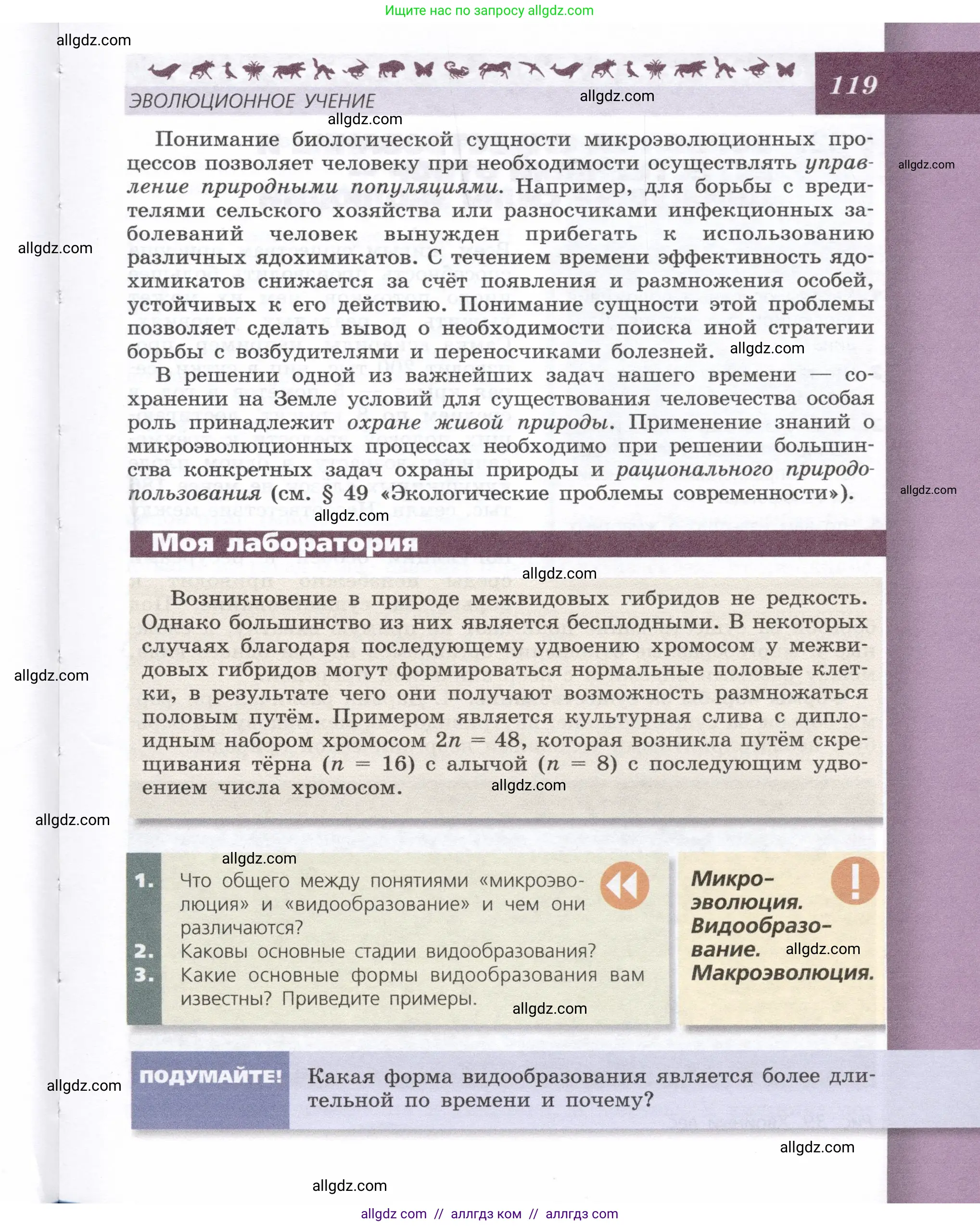 Биология, 9 класс Учебник, автор: Пасечник Владимир Васильевич, издательство Просвещение, Москва, 2019, страница 119