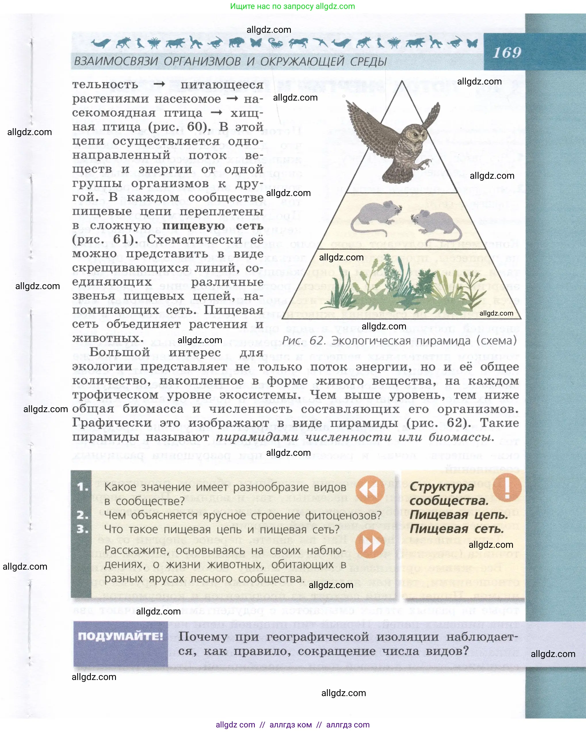 Биология, 9 класс Учебник, автор: Пасечник Владимир Васильевич, издательство Просвещение, Москва, 2019, страница 169