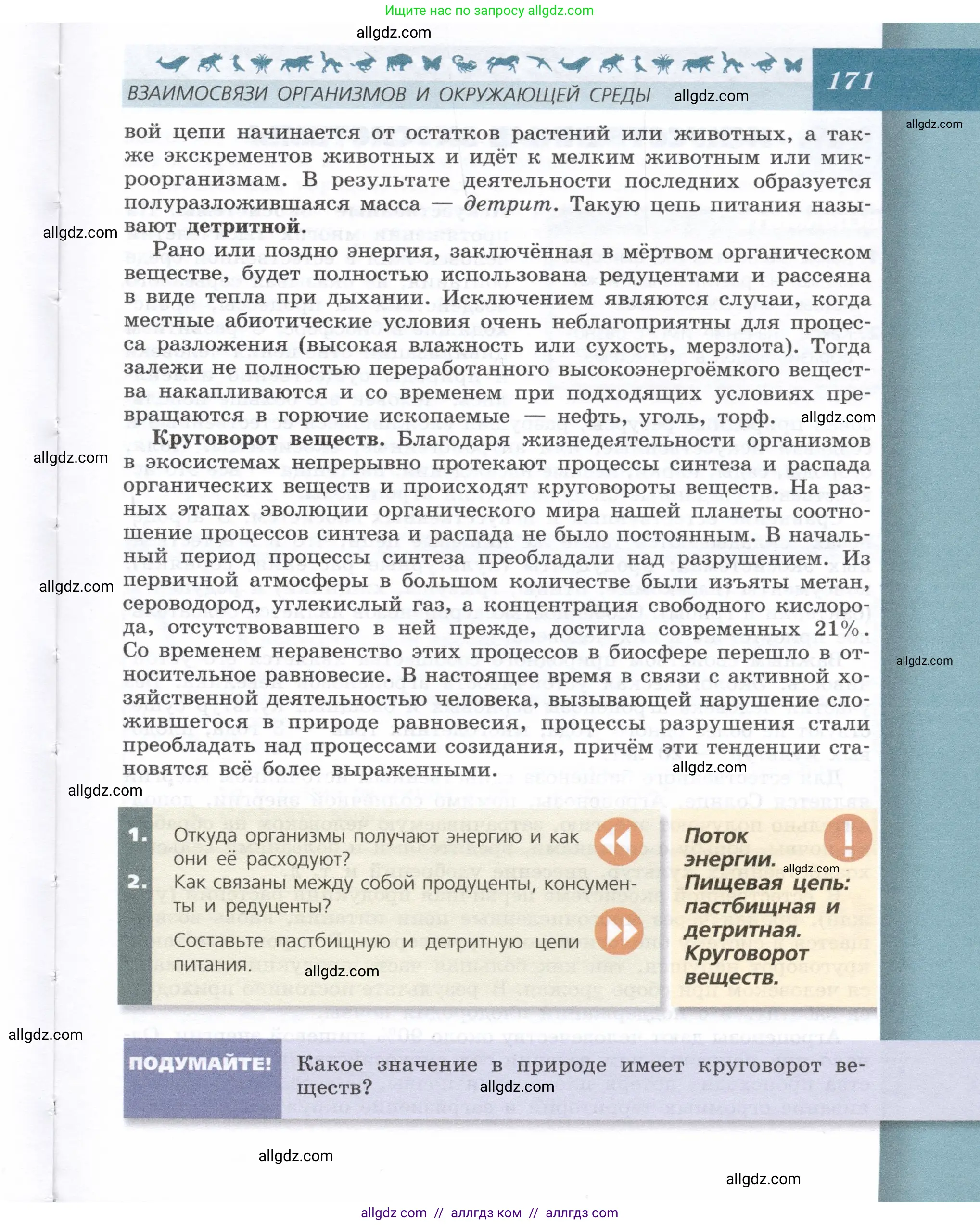 Биология, 9 класс Учебник, автор: Пасечник Владимир Васильевич, издательство Просвещение, Москва, 2019, страница 171