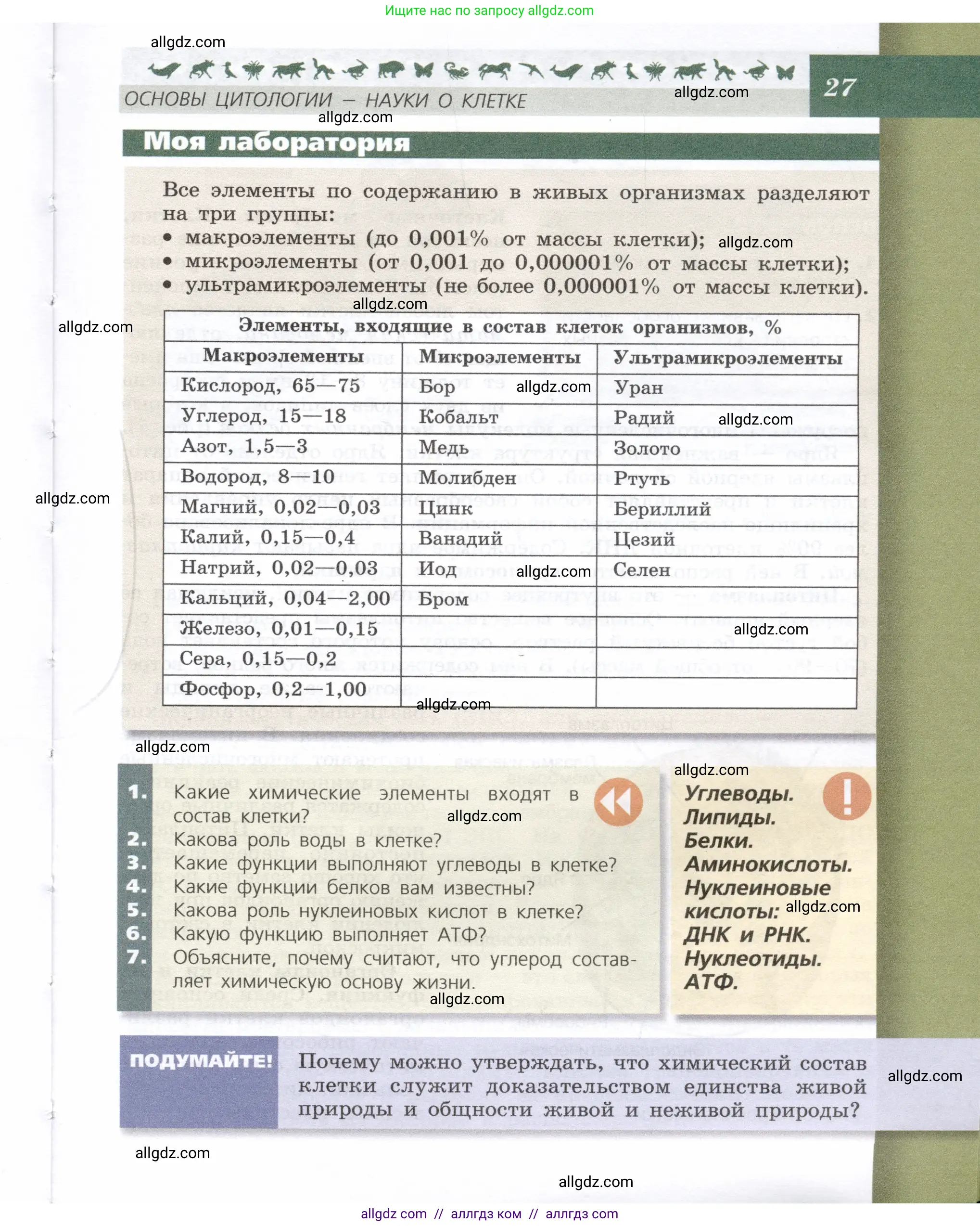 Биология, 9 класс Учебник, автор: Пасечник Владимир Васильевич, издательство Просвещение, Москва, 2019, страница 27