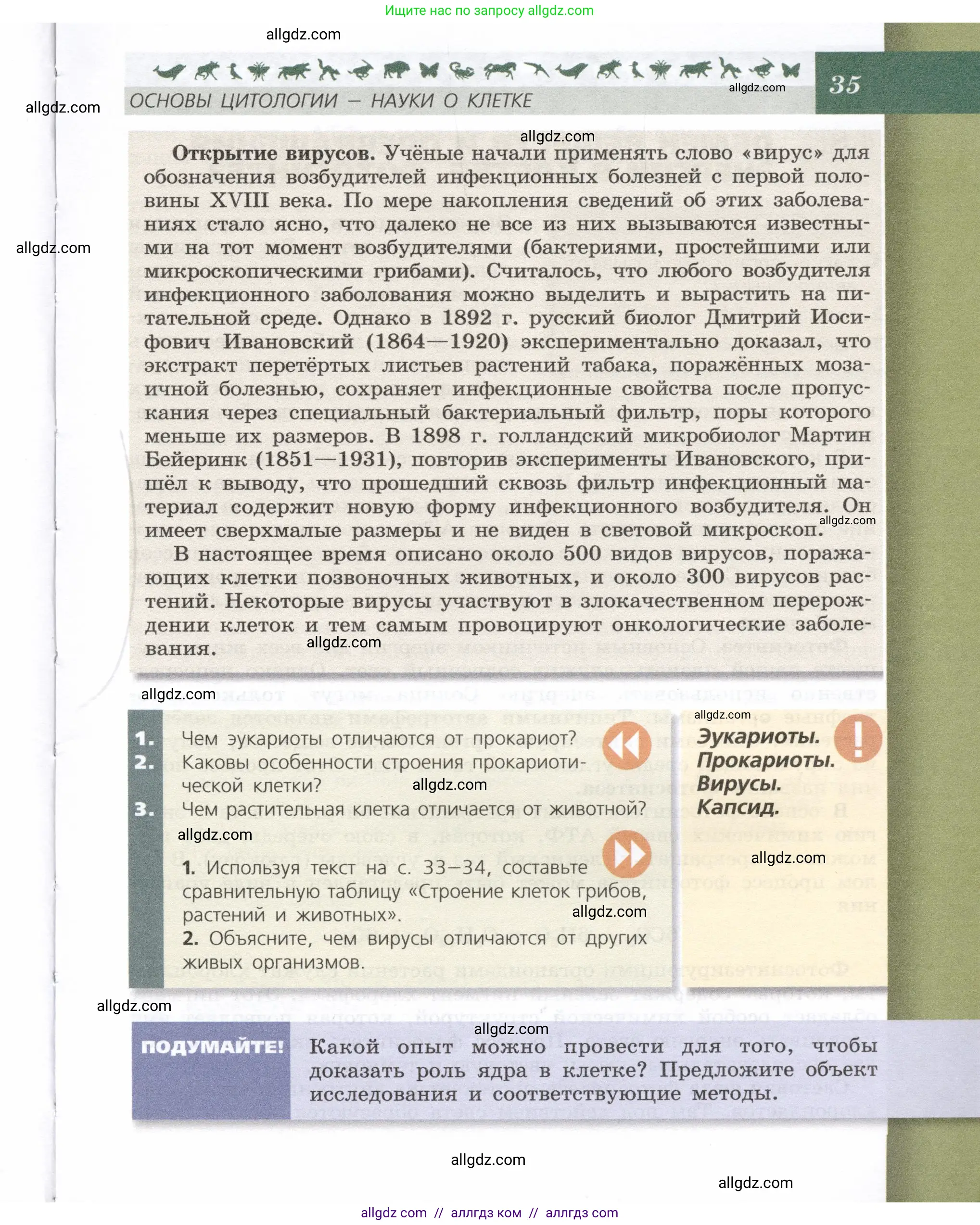 Биология, 9 класс Учебник, автор: Пасечник Владимир Васильевич, издательство Просвещение, Москва, 2019, страница 35