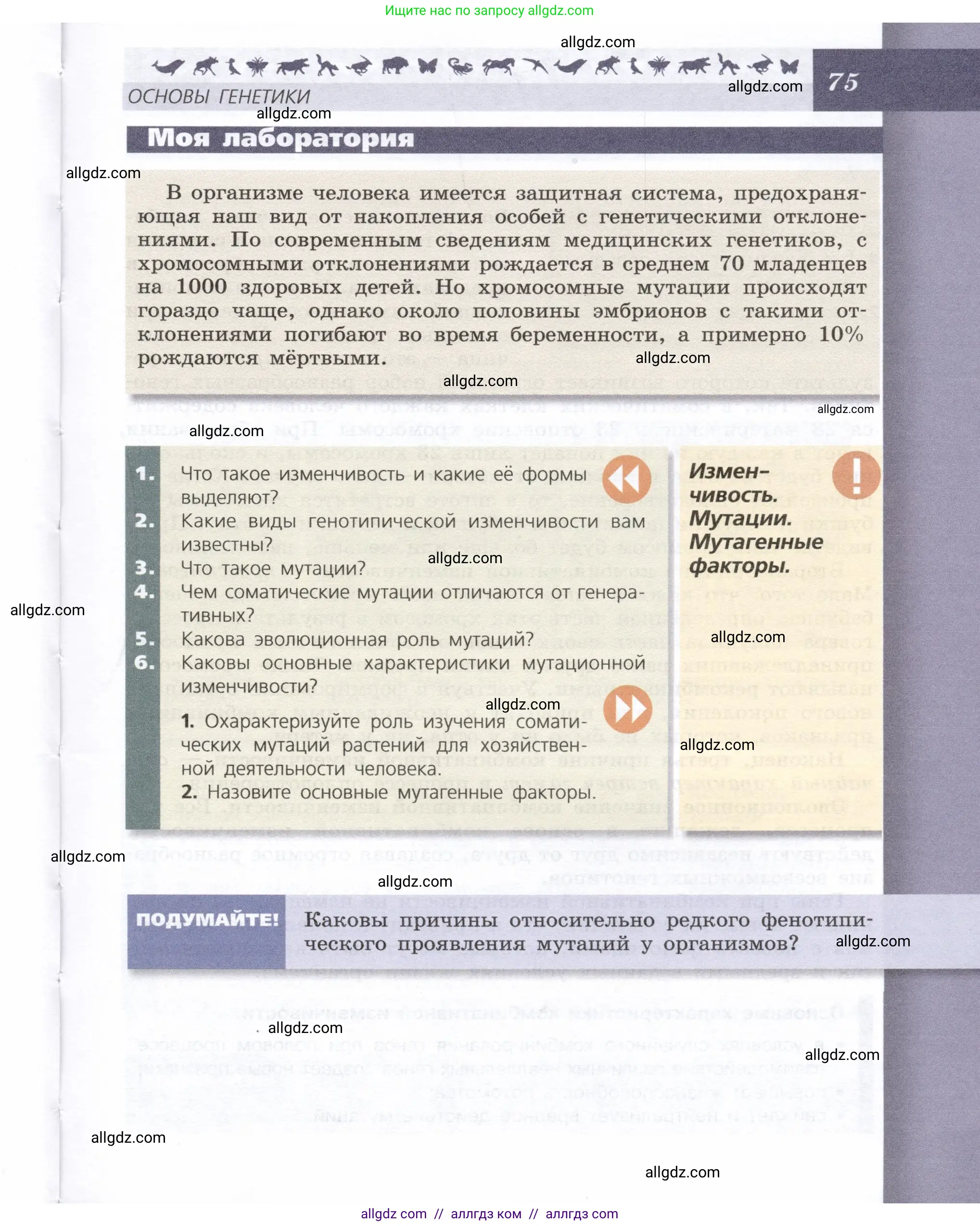 Биология, 9 класс Учебник, автор: Пасечник Владимир Васильевич, издательство Просвещение, Москва, 2019, страница 75
