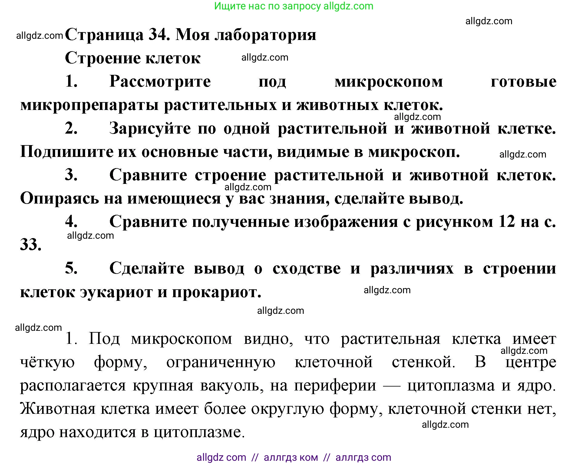 Биология, 9 класс Учебник, автор: Пасечник Владимир Васильевич, издательство Просвещение, Москва, 2019, страница 34, Решение