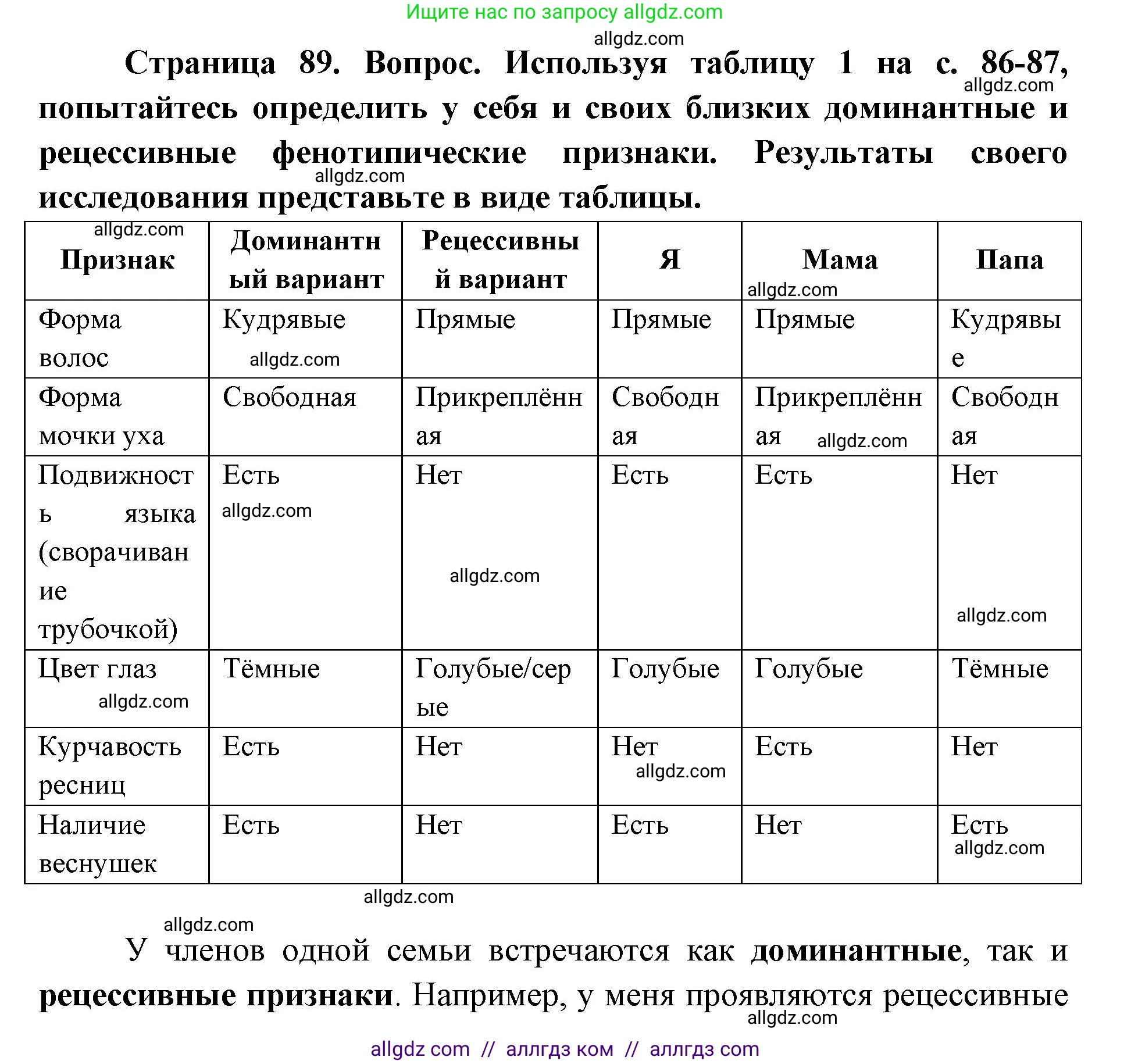 Биология, 9 класс Учебник, автор: Пасечник Владимир Васильевич, издательство Просвещение, Москва, 2019, страница 89, номер 1, Решение