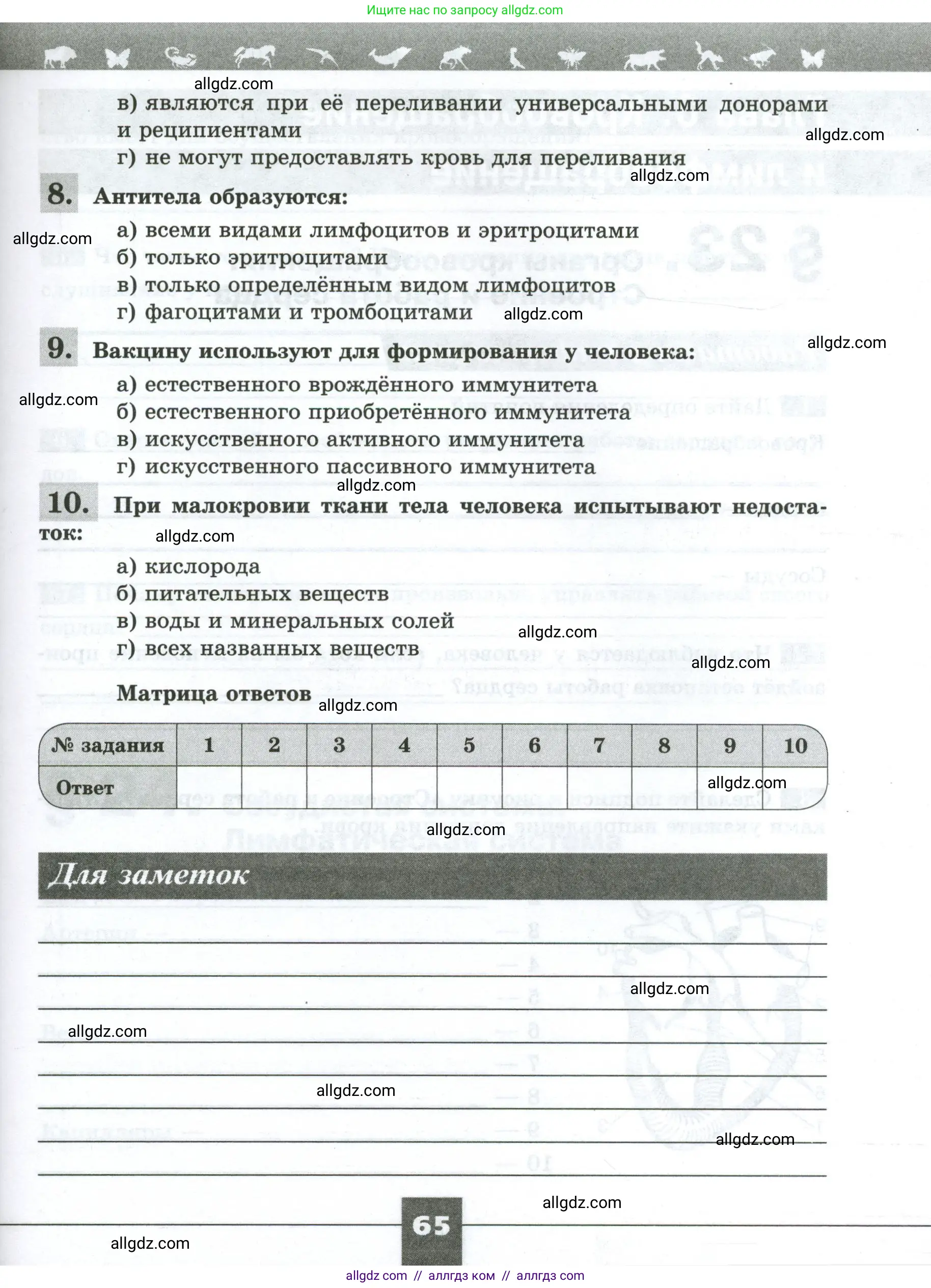 Биология, 9 класс рабочая тетрадь, авторы: Пасечник Владимир Васильевич, Швецов Глеб Геннадьевич, издательство Просвещение, Москва, 2023, розового цвета, страница 65
