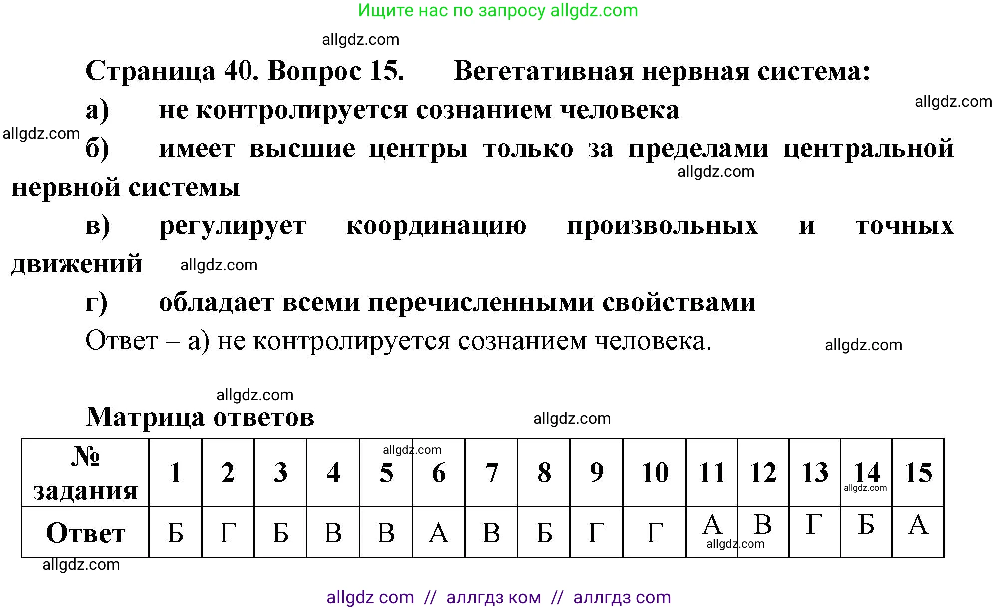 Биология, 9 класс рабочая тетрадь, авторы: Пасечник Владимир Васильевич, Швецов Глеб Геннадьевич, издательство Просвещение, Москва, 2023, розового цвета, страница 40, номер 15, Решение