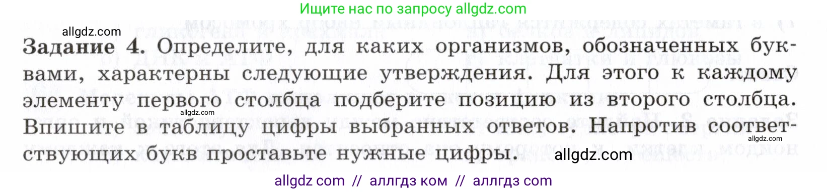 Биология, 9 класс рабочая тетрадь, авторы: Пасечник Владимир Васильевич, Швецов Глеб Геннадьевич, издательство Просвещение, Москва, 2019, страница 30, номер 4, Условие