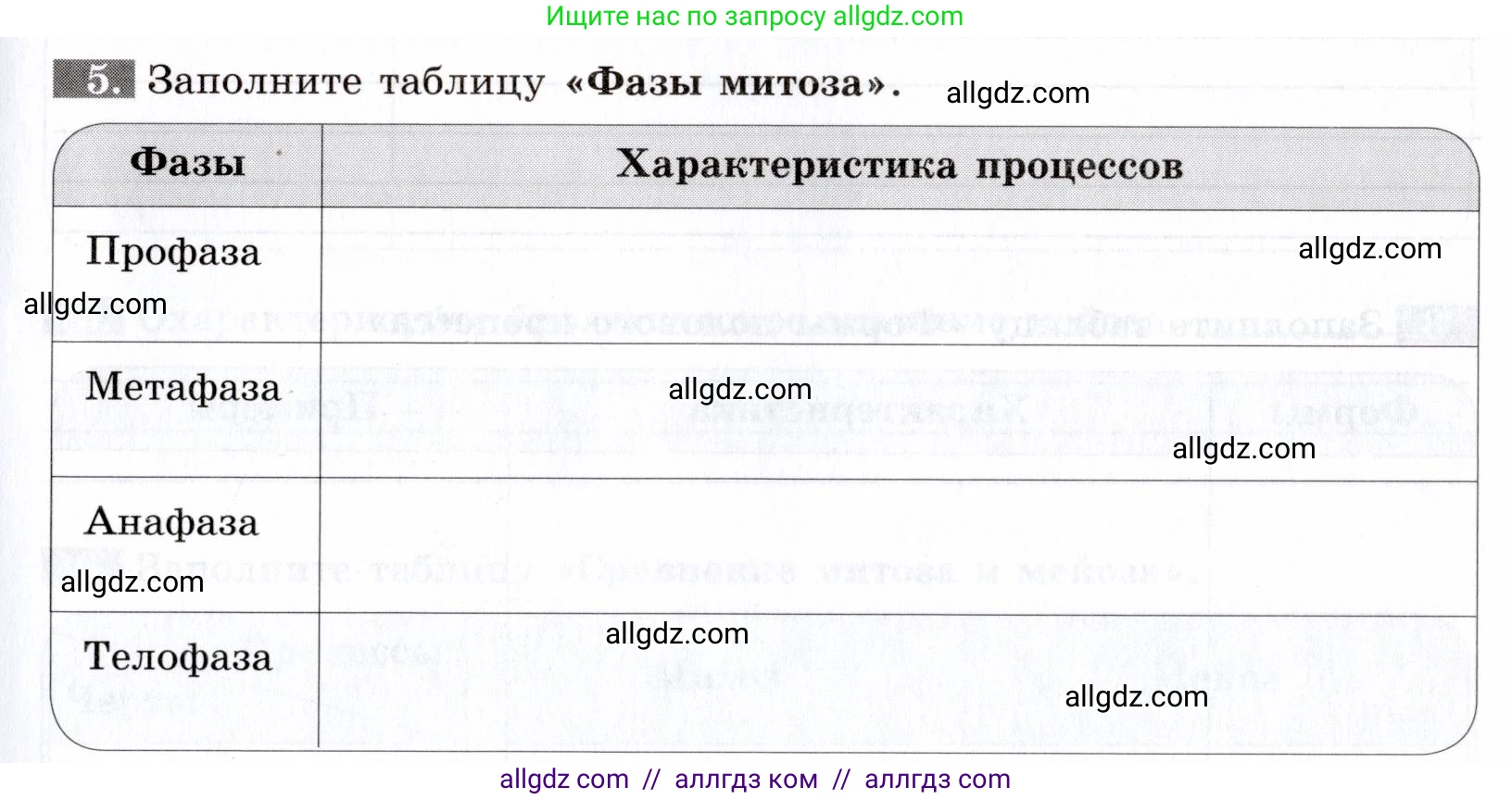 Биология, 9 класс рабочая тетрадь, авторы: Пасечник Владимир Васильевич, Швецов Глеб Геннадьевич, издательство Просвещение, Москва, 2019, страница 33, номер 5, Условие