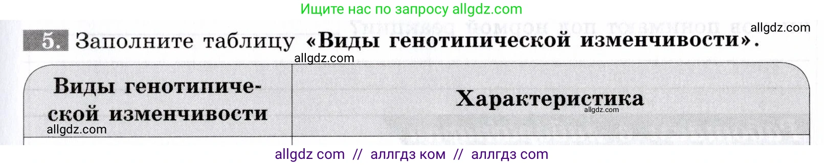 Биология, 9 класс рабочая тетрадь, авторы: Пасечник Владимир Васильевич, Швецов Глеб Геннадьевич, издательство Просвещение, Москва, 2019, страница 53, номер 5, Условие