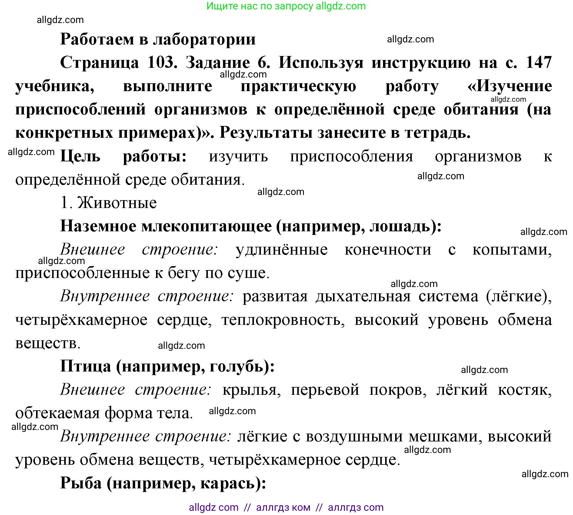 Биология, 9 класс рабочая тетрадь, авторы: Пасечник Владимир Васильевич, Швецов Глеб Геннадьевич, издательство Просвещение, Москва, 2019, страница 103, номер 6, Решение