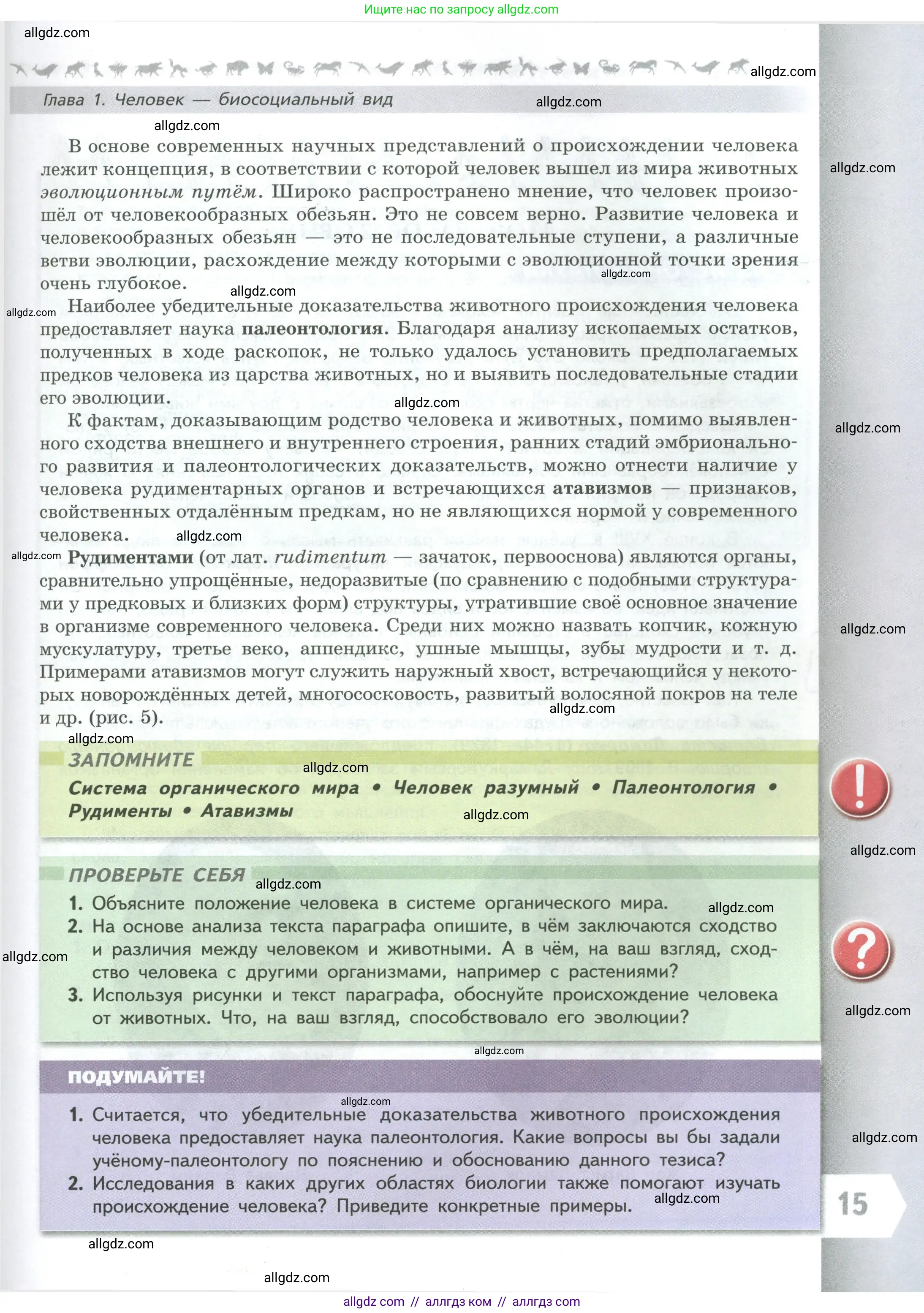 Биология, 9 класс Учебник, авторы: Пасечник Владимир Васильевич, Каменский Андрей Александрович, Швецов Глеб Геннадьевич, Гапонюк Зоя Георгиевна, издательство Просвещение, Москва, 2023, белого цвета, страница 15