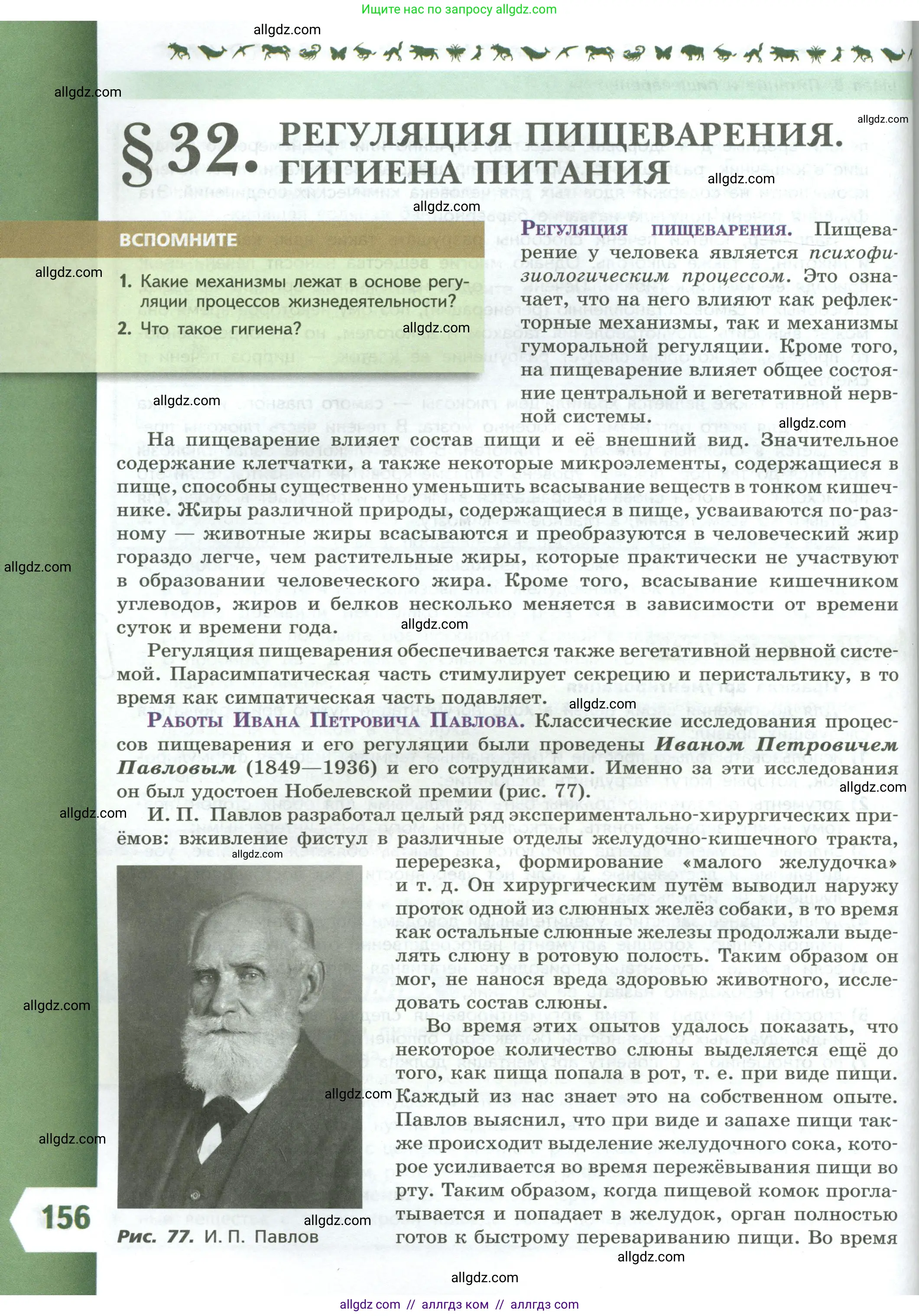 Биология, 9 класс Учебник, авторы: Пасечник Владимир Васильевич, Каменский Андрей Александрович, Швецов Глеб Геннадьевич, Гапонюк Зоя Георгиевна, издательство Просвещение, Москва, 2023, белого цвета, страница 156