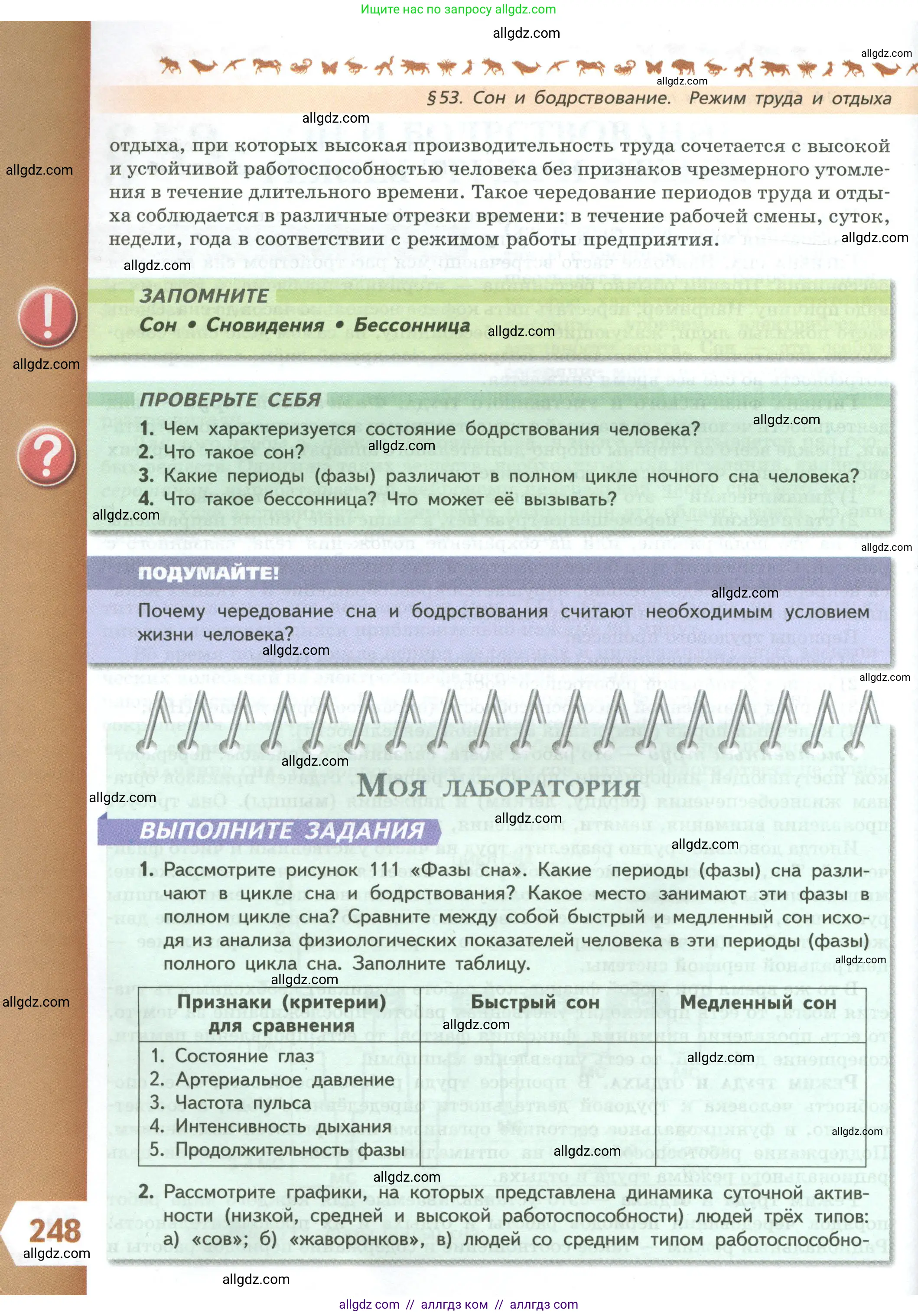 Биология, 9 класс Учебник, авторы: Пасечник Владимир Васильевич, Каменский Андрей Александрович, Швецов Глеб Геннадьевич, Гапонюк Зоя Георгиевна, издательство Просвещение, Москва, 2023, белого цвета, страница 248