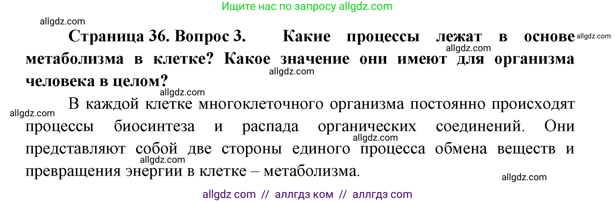 Биология, 9 класс Учебник, авторы: Пасечник Владимир Васильевич, Каменский Андрей Александрович, Швецов Глеб Геннадьевич, Гапонюк Зоя Георгиевна, издательство Просвещение, Москва, 2023, белого цвета, страница 36, номер 3, Решение