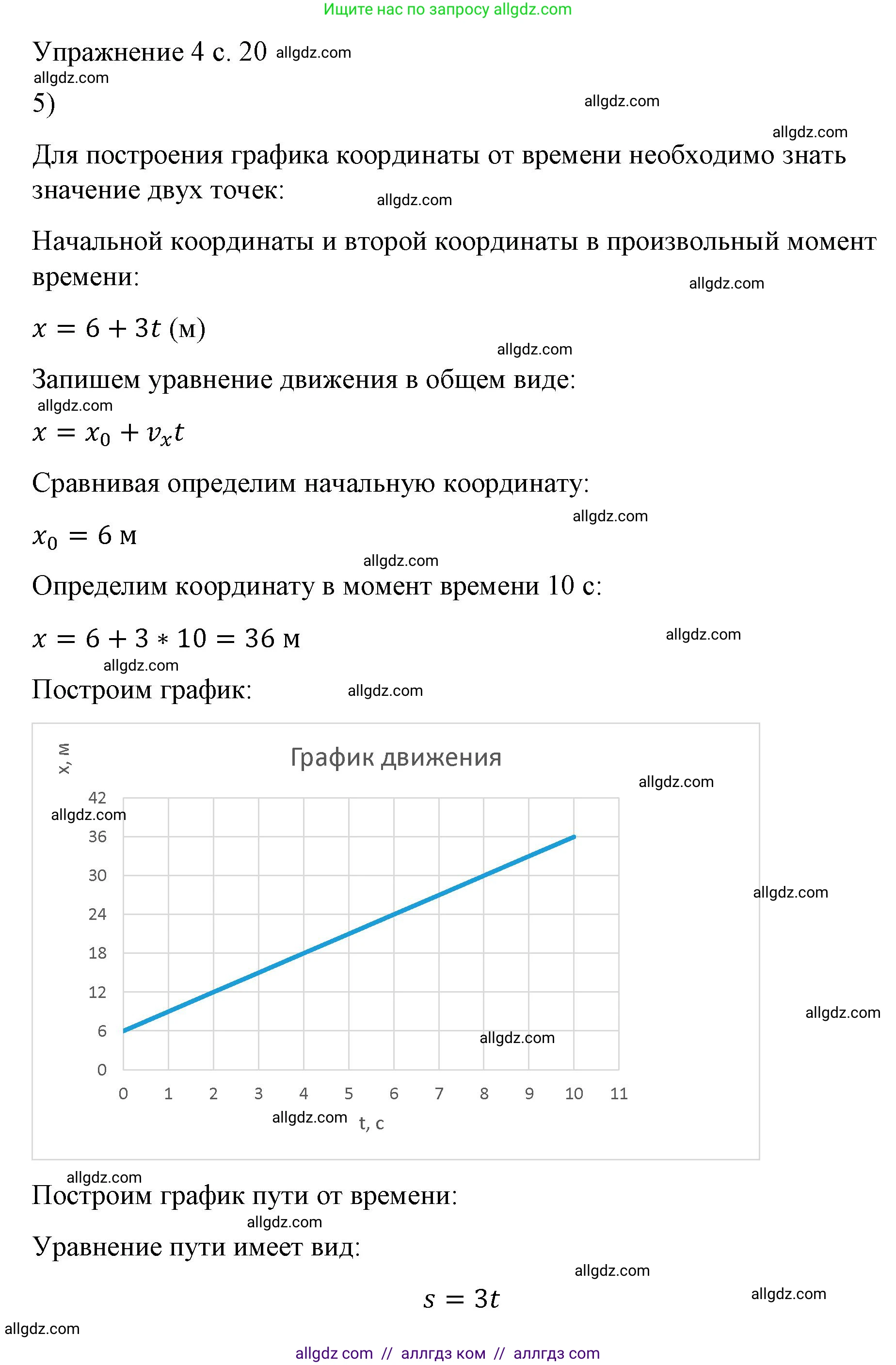 Физика, 9 класс Учебник, авторы: Пёрышкин И М, Гутник Елена Моисеевна, Иванов Александр Иванович, Петрова Мария Арсеньевна, издательство Просвещение, Москва, 2023, белого цвета, страница 20, номер 5, Решение