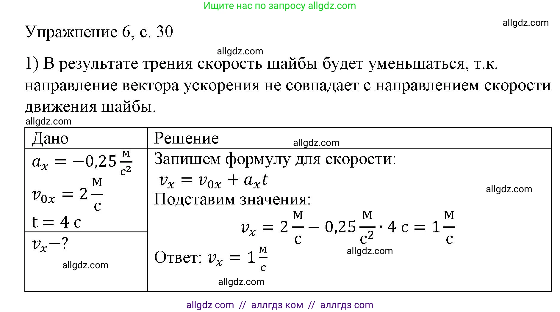 Физика, 9 класс Учебник, авторы: Пёрышкин И М, Гутник Елена Моисеевна, Иванов Александр Иванович, Петрова Мария Арсеньевна, издательство Просвещение, Москва, 2023, белого цвета, страница 30, номер 1, Решение