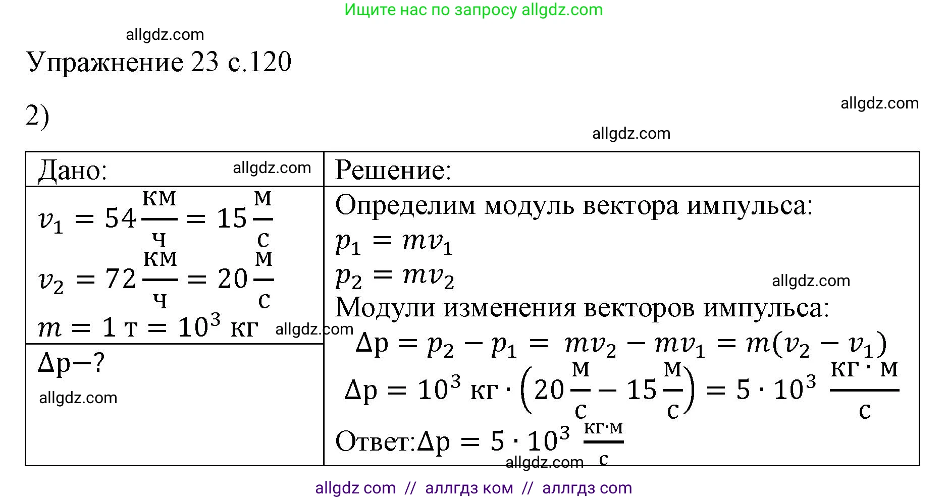 Физика, 9 класс Учебник, авторы: Пёрышкин И М, Гутник Елена Моисеевна, Иванов Александр Иванович, Петрова Мария Арсеньевна, издательство Просвещение, Москва, 2023, белого цвета, страница 120, номер 2, Решение