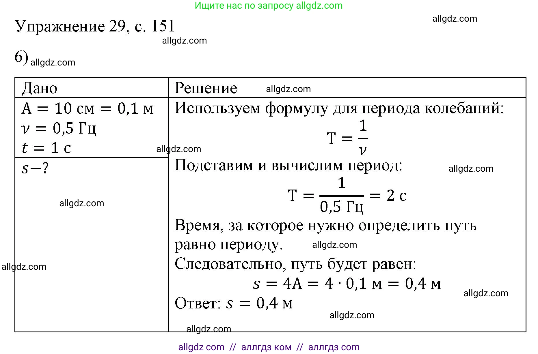 Физика, 9 класс Учебник, авторы: Пёрышкин И М, Гутник Елена Моисеевна, Иванов Александр Иванович, Петрова Мария Арсеньевна, издательство Просвещение, Москва, 2023, белого цвета, страница 151, номер 6, Решение