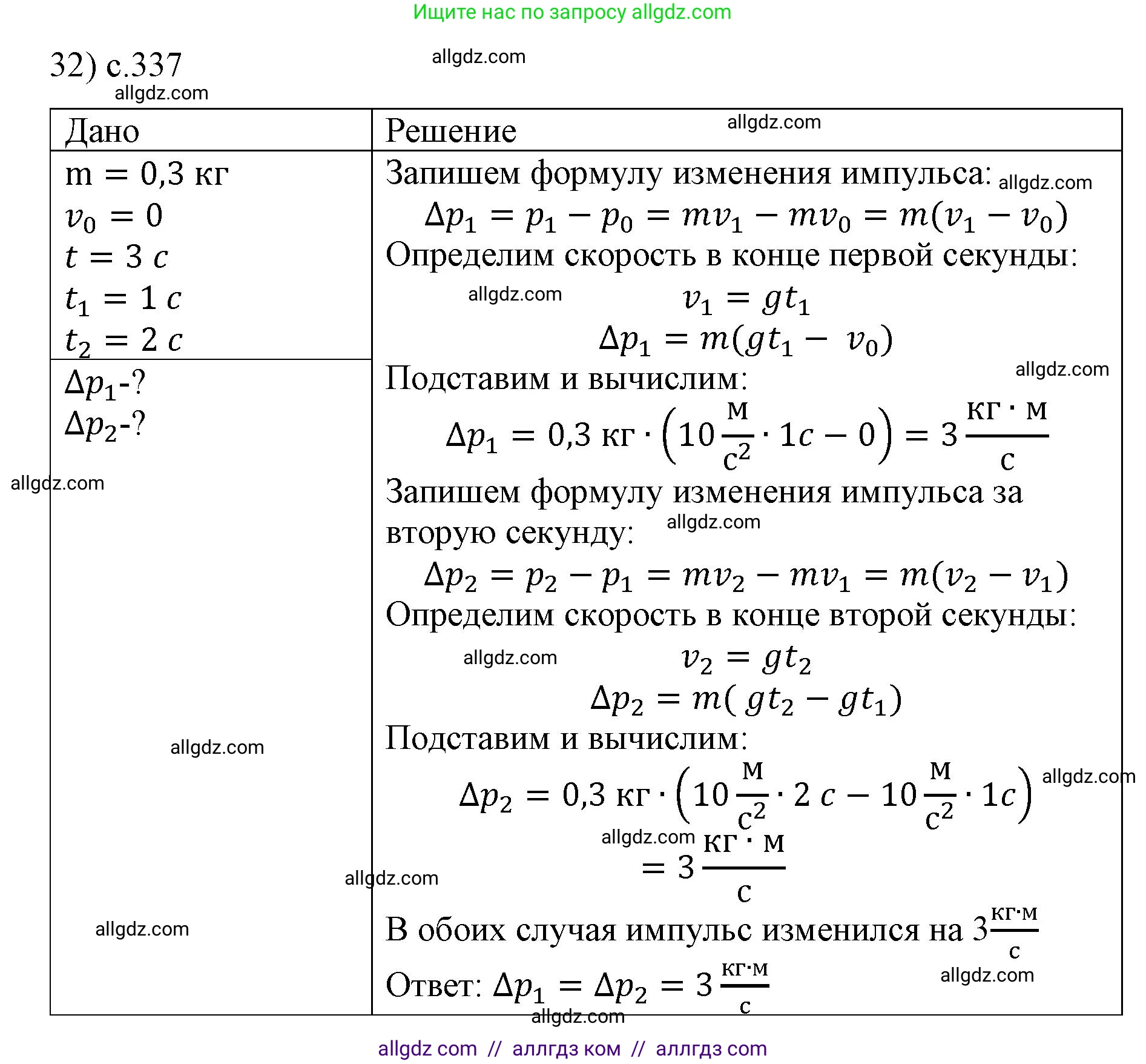 Физика, 9 класс Учебник, авторы: Пёрышкин И М, Гутник Елена Моисеевна, Иванов Александр Иванович, Петрова Мария Арсеньевна, издательство Просвещение, Москва, 2023, белого цвета, страница 337, номер 32, Решение