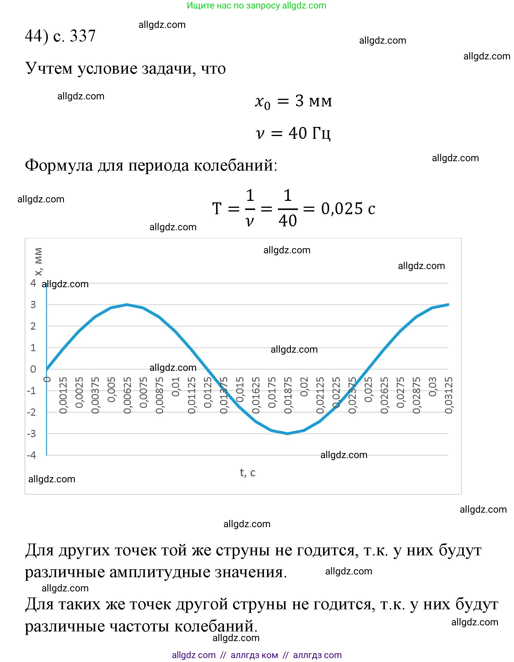 Физика, 9 класс Учебник, авторы: Пёрышкин И М, Гутник Елена Моисеевна, Иванов Александр Иванович, Петрова Мария Арсеньевна, издательство Просвещение, Москва, 2023, белого цвета, страница 337, номер 44, Решение