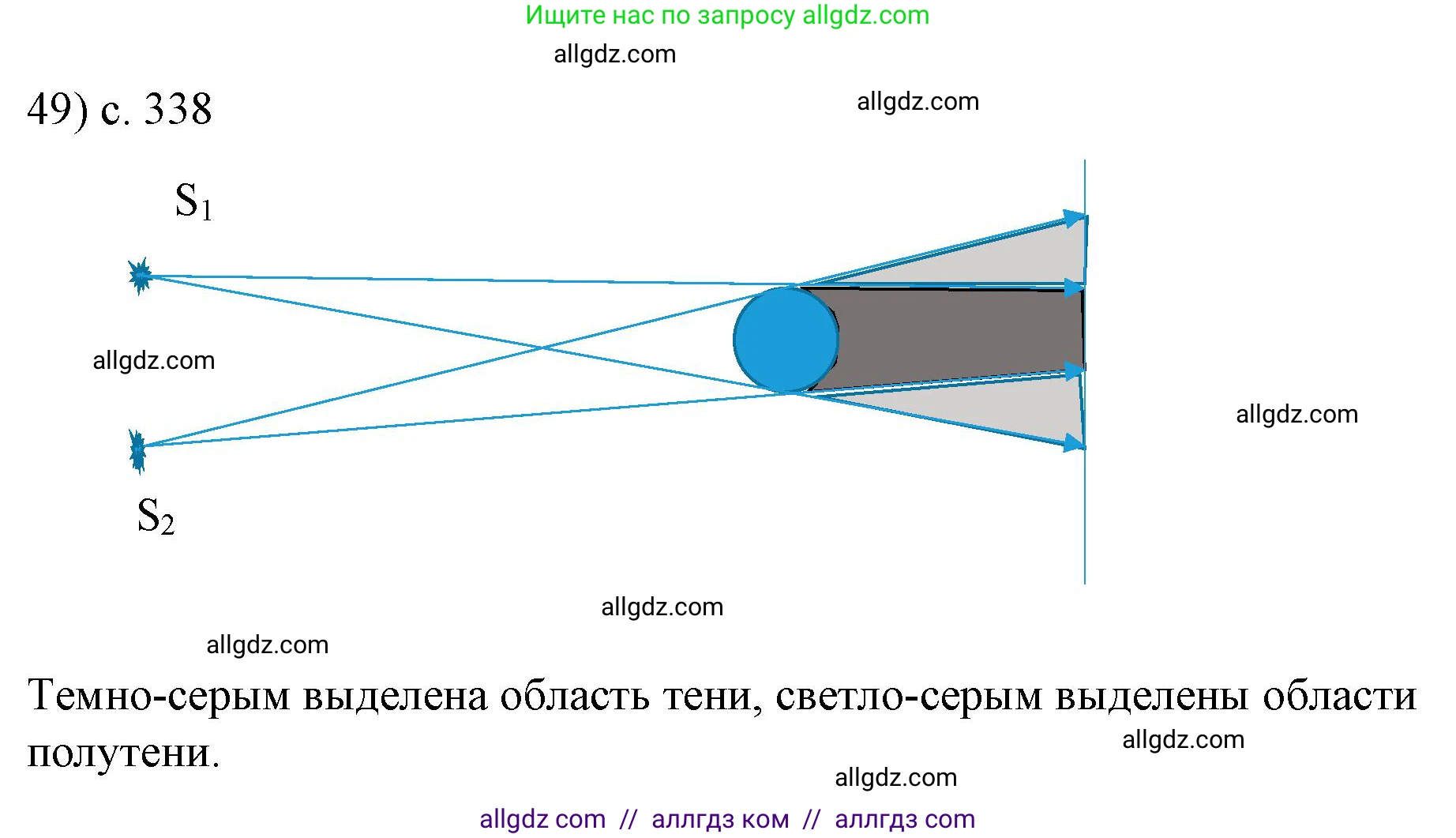 Физика, 9 класс Учебник, авторы: Пёрышкин И М, Гутник Елена Моисеевна, Иванов Александр Иванович, Петрова Мария Арсеньевна, издательство Просвещение, Москва, 2023, белого цвета, страница 338, номер 49, Решение