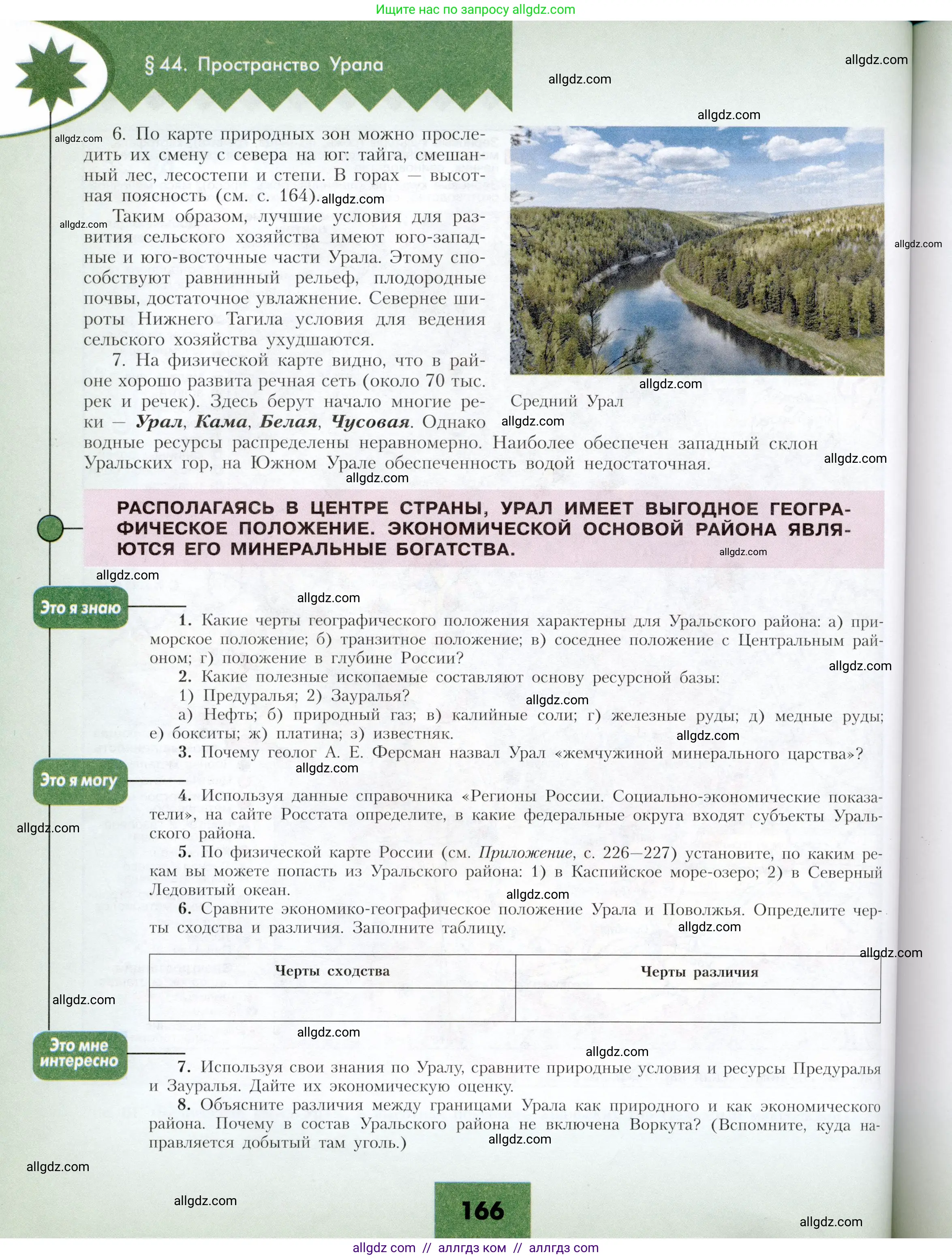 География, 9 класс Учебник, авторы: Алексеев Александр Иванович, Николина Вера Викторовна, Липкина Елена Карловна, Болысов Сергей Иванович, Кузнецова Галина Юрьевна, издательство Просвещение, Москва, 2023, жёлтого цвета, страница 166