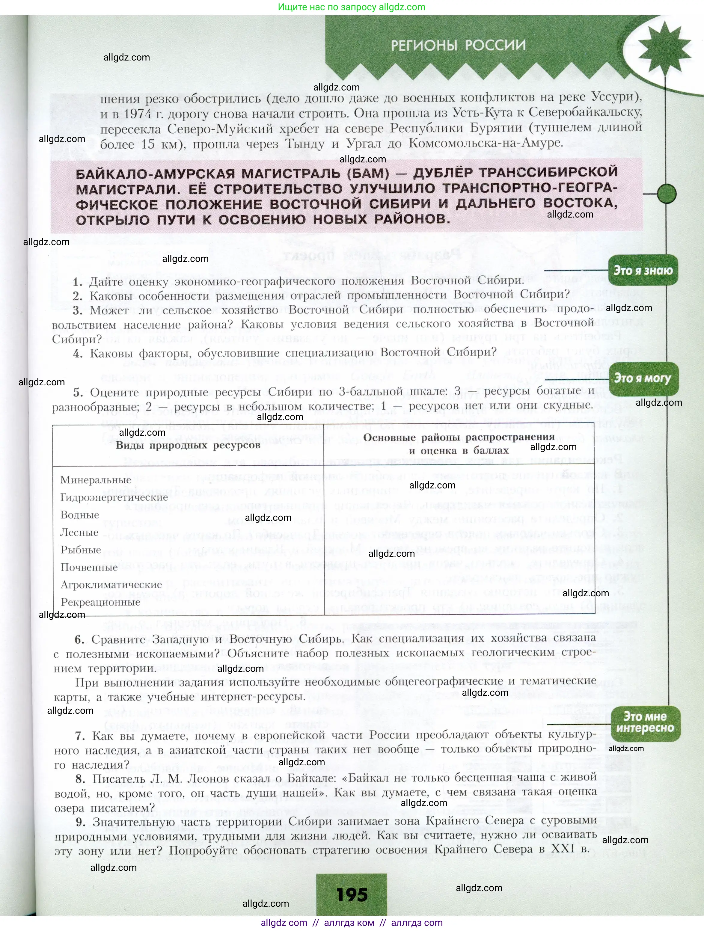 География, 9 класс Учебник, авторы: Алексеев Александр Иванович, Николина Вера Викторовна, Липкина Елена Карловна, Болысов Сергей Иванович, Кузнецова Галина Юрьевна, издательство Просвещение, Москва, 2023, жёлтого цвета, страница 195
