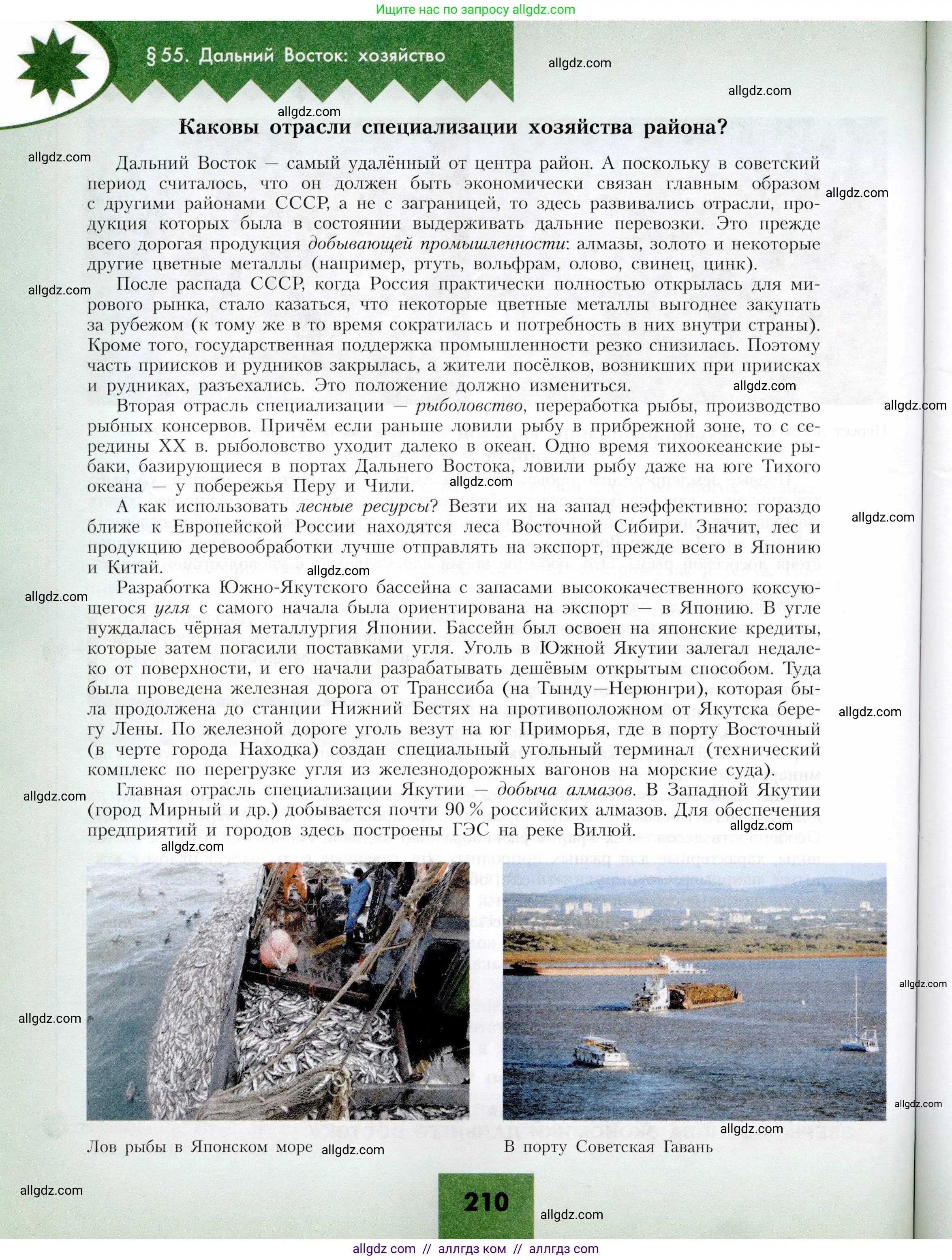 География, 9 класс Учебник, авторы: Алексеев Александр Иванович, Николина Вера Викторовна, Липкина Елена Карловна, Болысов Сергей Иванович, Кузнецова Галина Юрьевна, издательство Просвещение, Москва, 2023, жёлтого цвета, страница 210