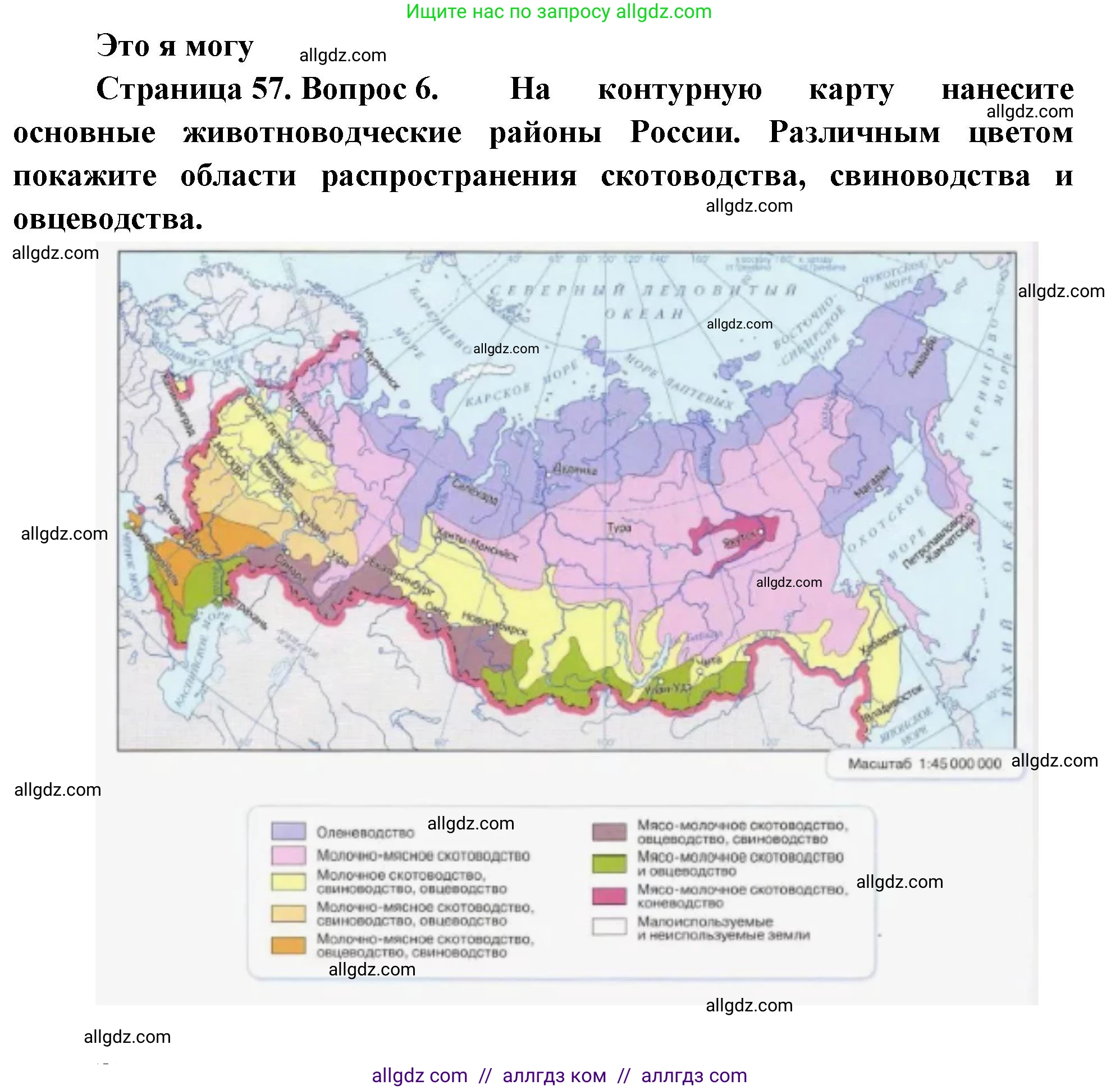 География, 9 класс Учебник, авторы: Алексеев Александр Иванович, Николина Вера Викторовна, Липкина Елена Карловна, Болысов Сергей Иванович, Кузнецова Галина Юрьевна, издательство Просвещение, Москва, 2023, жёлтого цвета, страница 57, номер 6, Решение