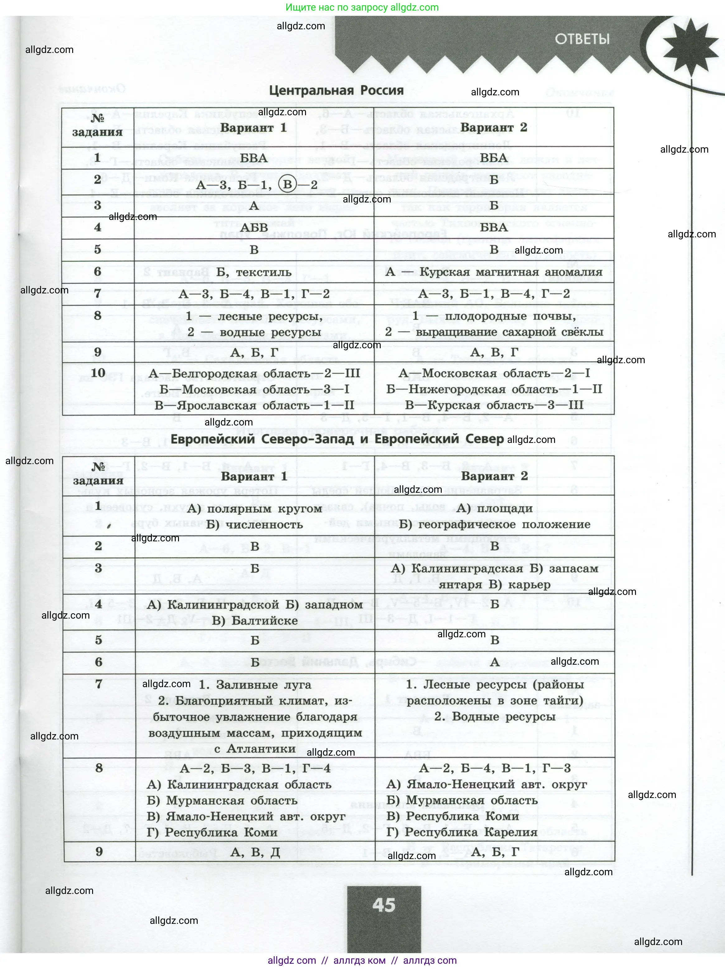 География, 9 класс Проверочные работы, авторы: Бондарева Мария Владимировна, Шидловский Игорь Михайлович, издательство Просвещение, Москва, 2023, жёлтого цвета, страница 45