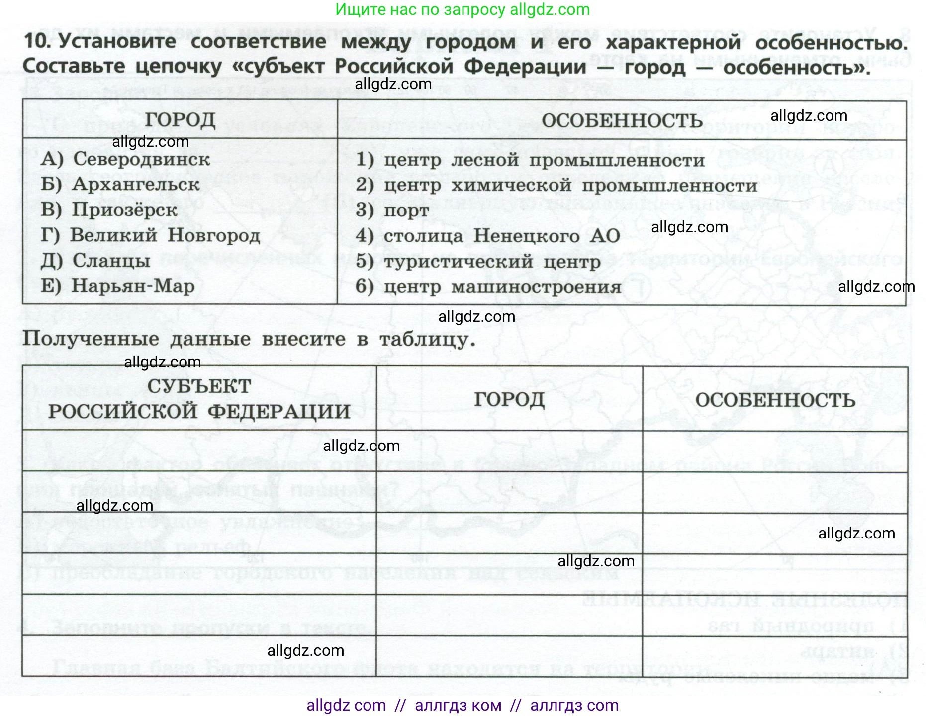 География, 9 класс Проверочные работы, авторы: Бондарева Мария Владимировна, Шидловский Игорь Михайлович, издательство Просвещение, Москва, 2023, жёлтого цвета, страница 20, номер 10, Условие