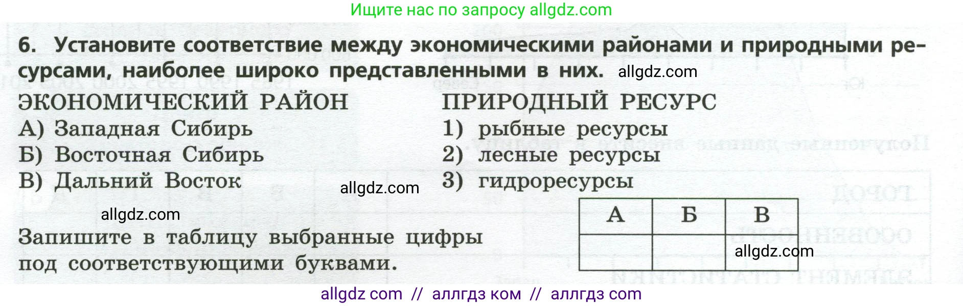 География, 9 класс Проверочные работы, авторы: Бондарева Мария Владимировна, Шидловский Игорь Михайлович, издательство Просвещение, Москва, 2023, жёлтого цвета, страница 32, номер 6, Условие