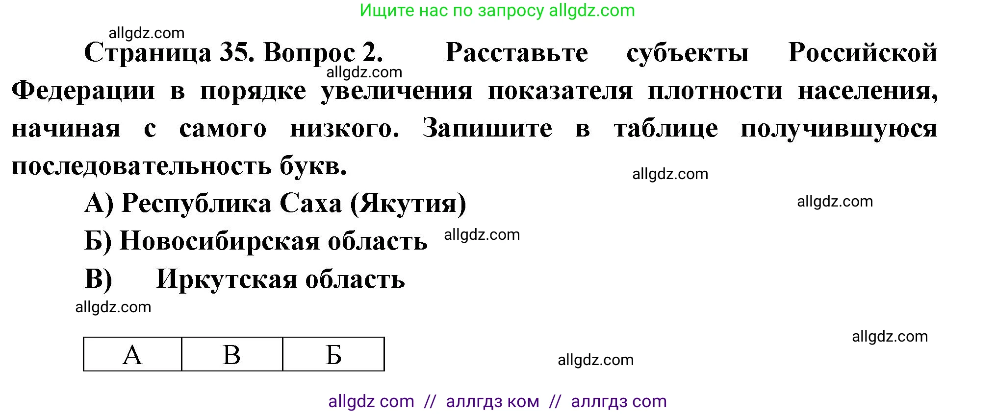 География, 9 класс Проверочные работы, авторы: Бондарева Мария Владимировна, Шидловский Игорь Михайлович, издательство Просвещение, Москва, 2023, жёлтого цвета, страница 35, номер 2, Решение
