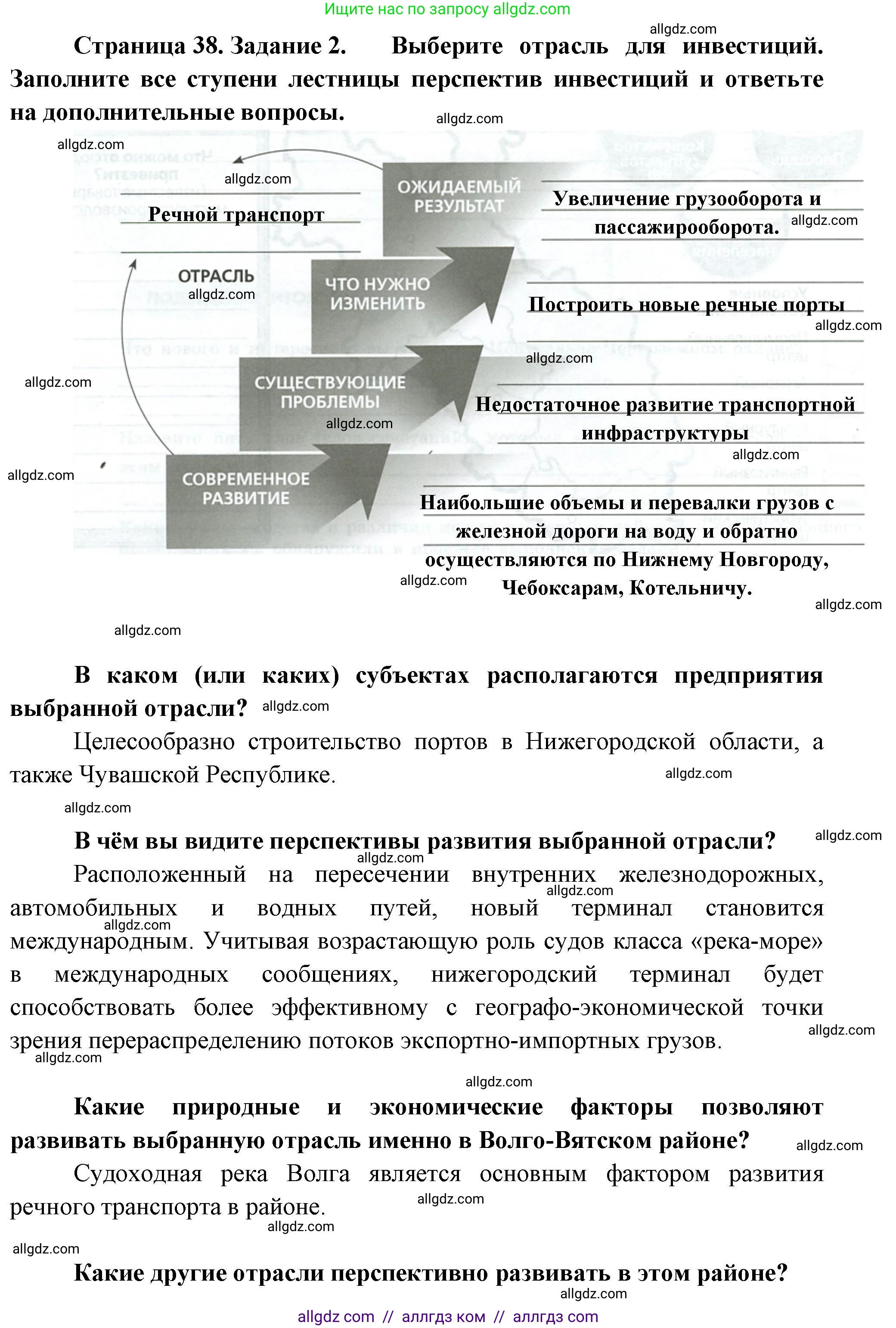 География, 9 класс Практические работы, автор: Дубинина Софья Петровна, издательство Просвещение, Москва, 2023, жёлтого цвета, страница 38, номер 2, Решение