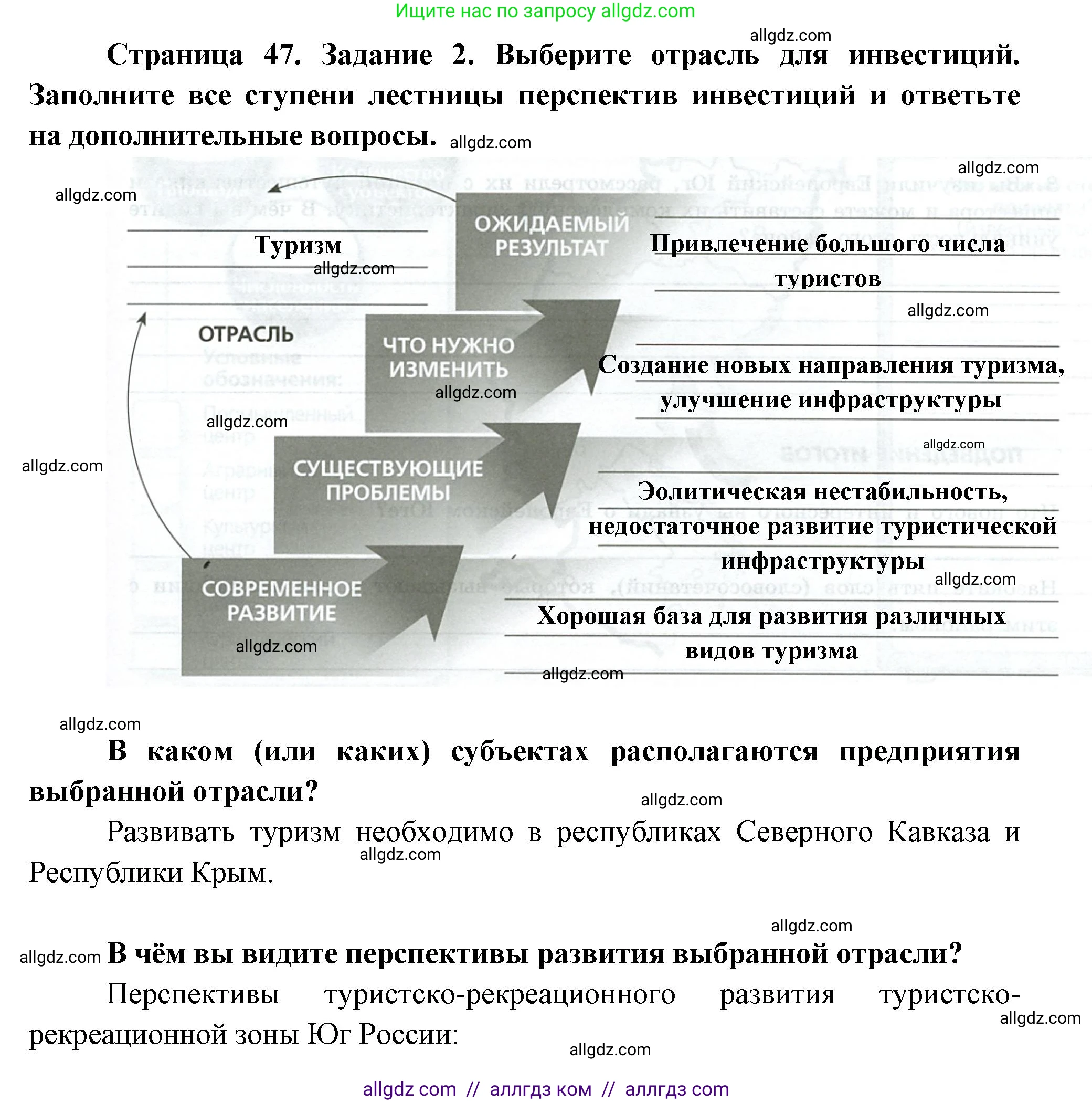 География, 9 класс Практические работы, автор: Дубинина Софья Петровна, издательство Просвещение, Москва, 2023, жёлтого цвета, страница 47, номер 2, Решение