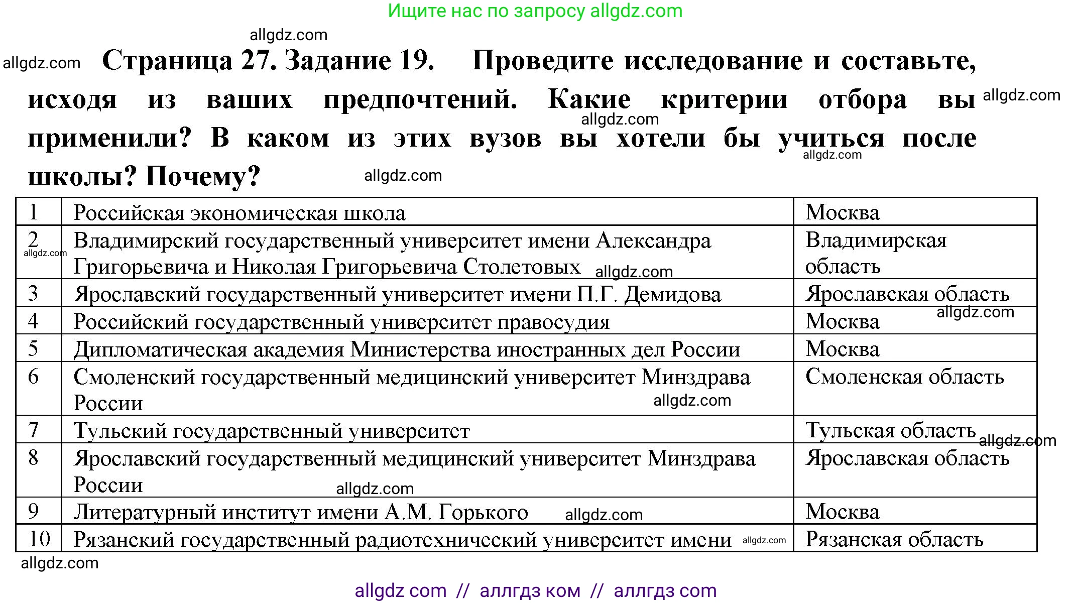 География, 9 класс Мой тренажёр, автор: Николина Вера Викторовна, издательство Просвещение, Москва, 2023, жёлтого цвета, страница 27, номер 19, Решение