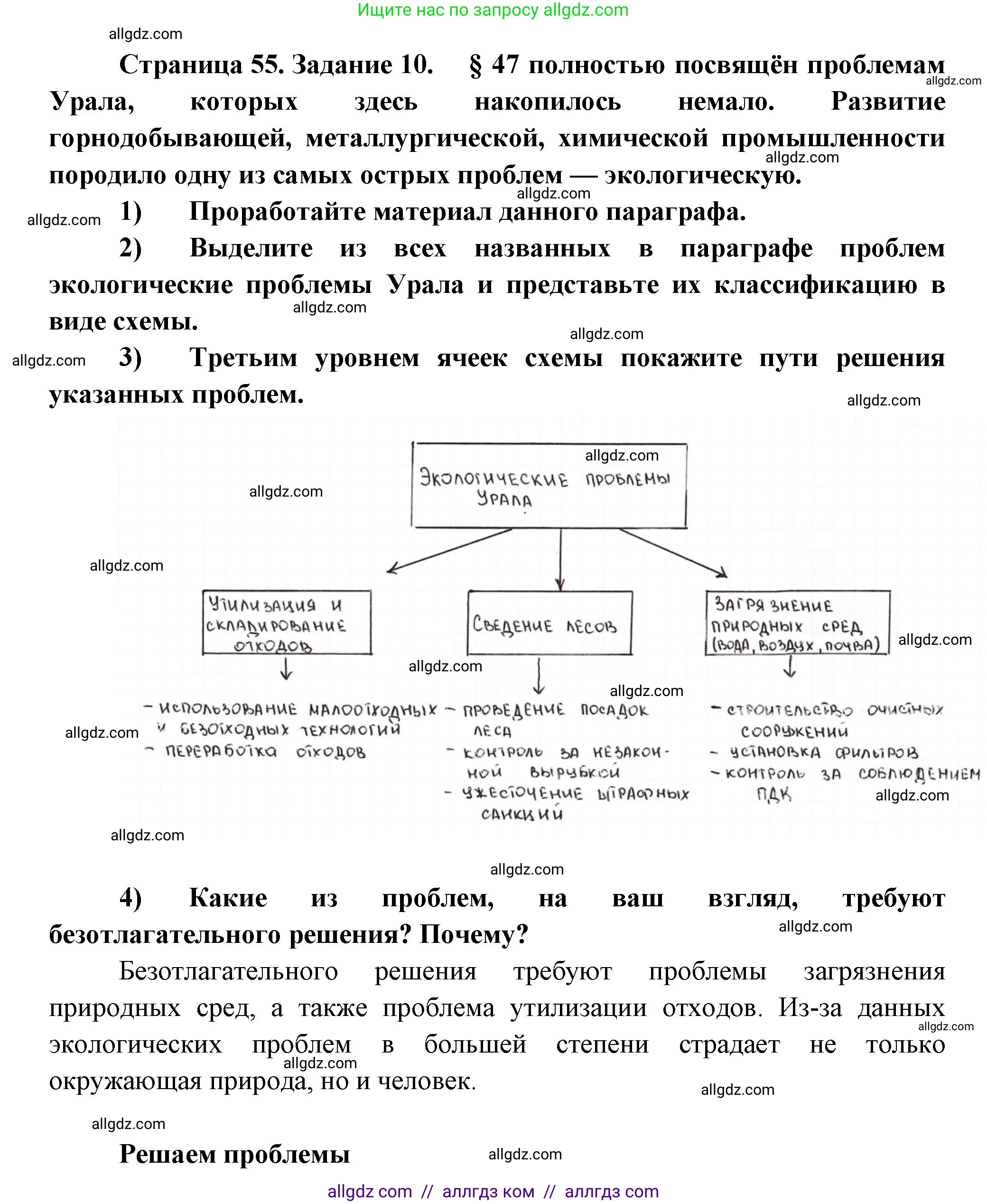 География, 9 класс Мой тренажёр, автор: Николина Вера Викторовна, издательство Просвещение, Москва, 2023, жёлтого цвета, страница 55, номер 10, Решение