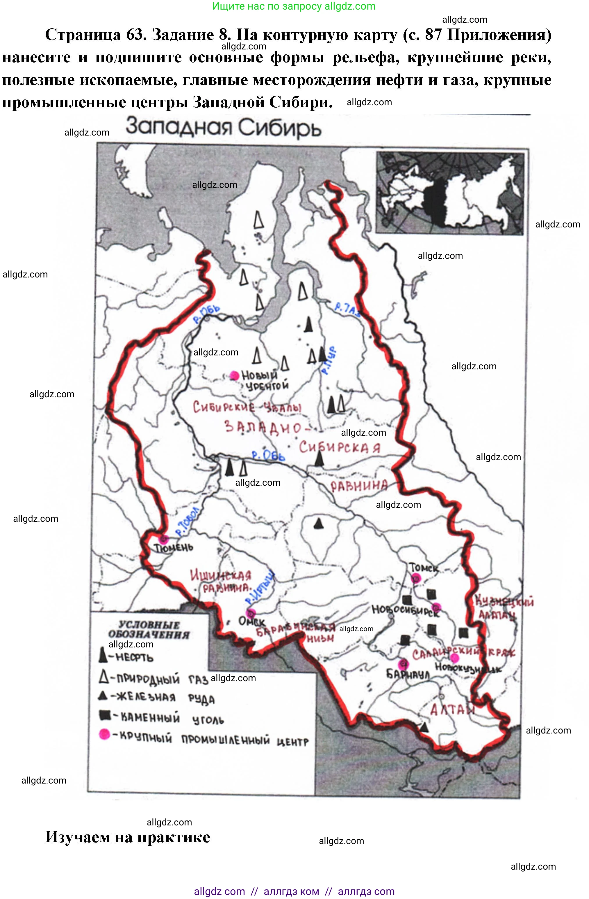 География, 9 класс Мой тренажёр, автор: Николина Вера Викторовна, издательство Просвещение, Москва, 2023, жёлтого цвета, страница 63, номер 8, Решение