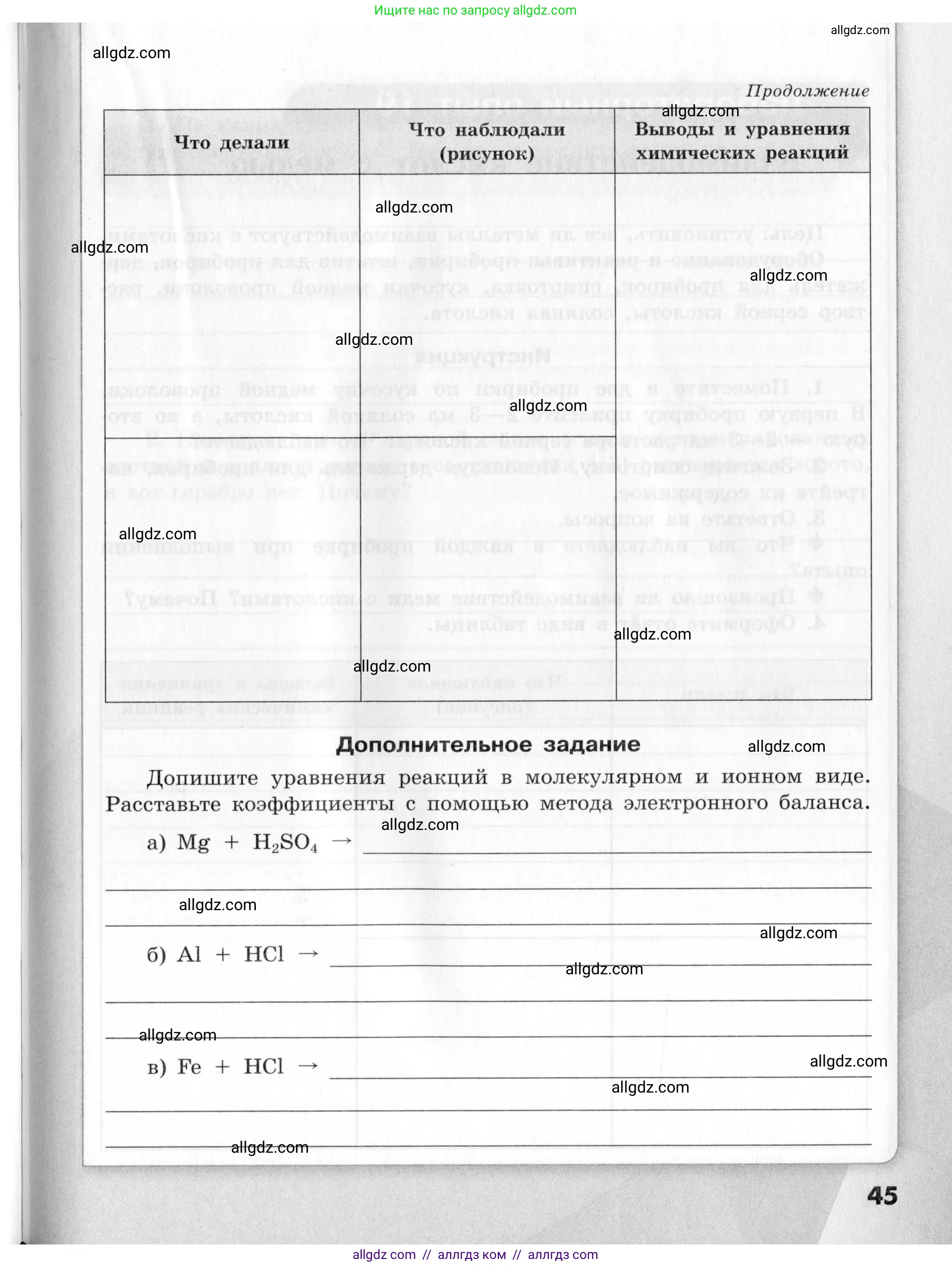 Химия, 9 класс Тетрадь для лабораторных опытов и практических работ, авторы: Габриелян Олег Саргисович, Аксенова Инна Васильевна, Остроумов Игорь Геннадьевич, издательство Просвещение, Москва, 2020, белого цвета, страница 45