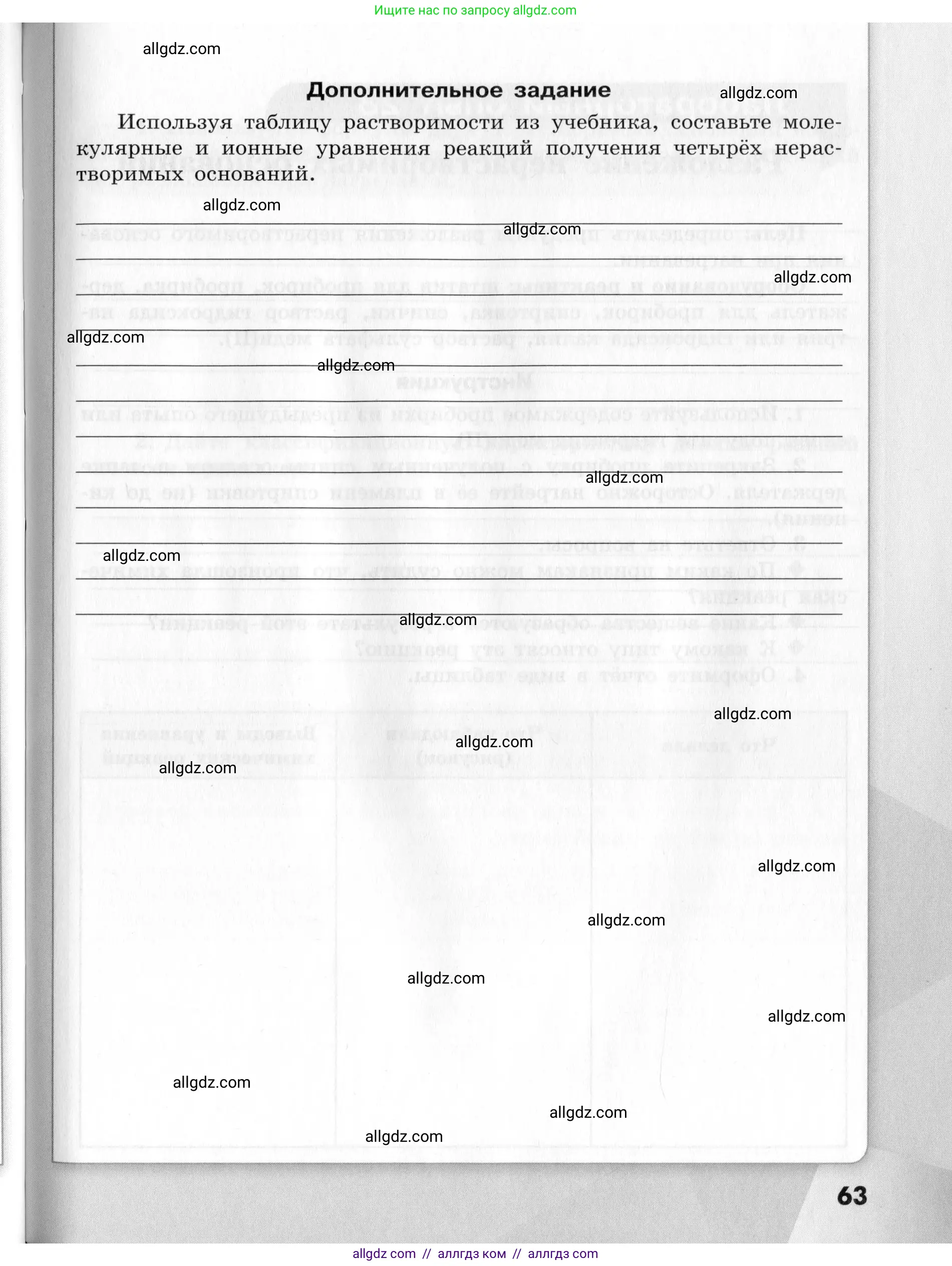 Химия, 9 класс Тетрадь для лабораторных опытов и практических работ, авторы: Габриелян Олег Саргисович, Аксенова Инна Васильевна, Остроумов Игорь Геннадьевич, издательство Просвещение, Москва, 2020, белого цвета, страница 63