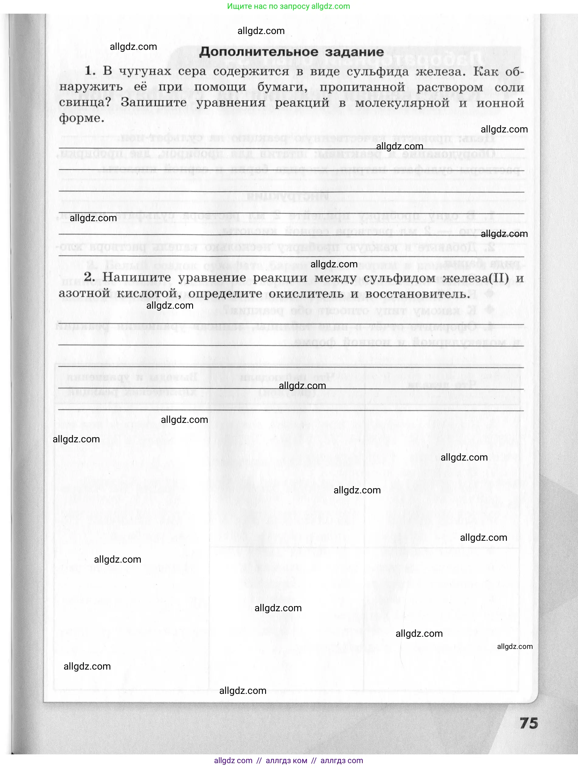 Химия, 9 класс Тетрадь для лабораторных опытов и практических работ, авторы: Габриелян Олег Саргисович, Аксенова Инна Васильевна, Остроумов Игорь Геннадьевич, издательство Просвещение, Москва, 2020, белого цвета, страница 75