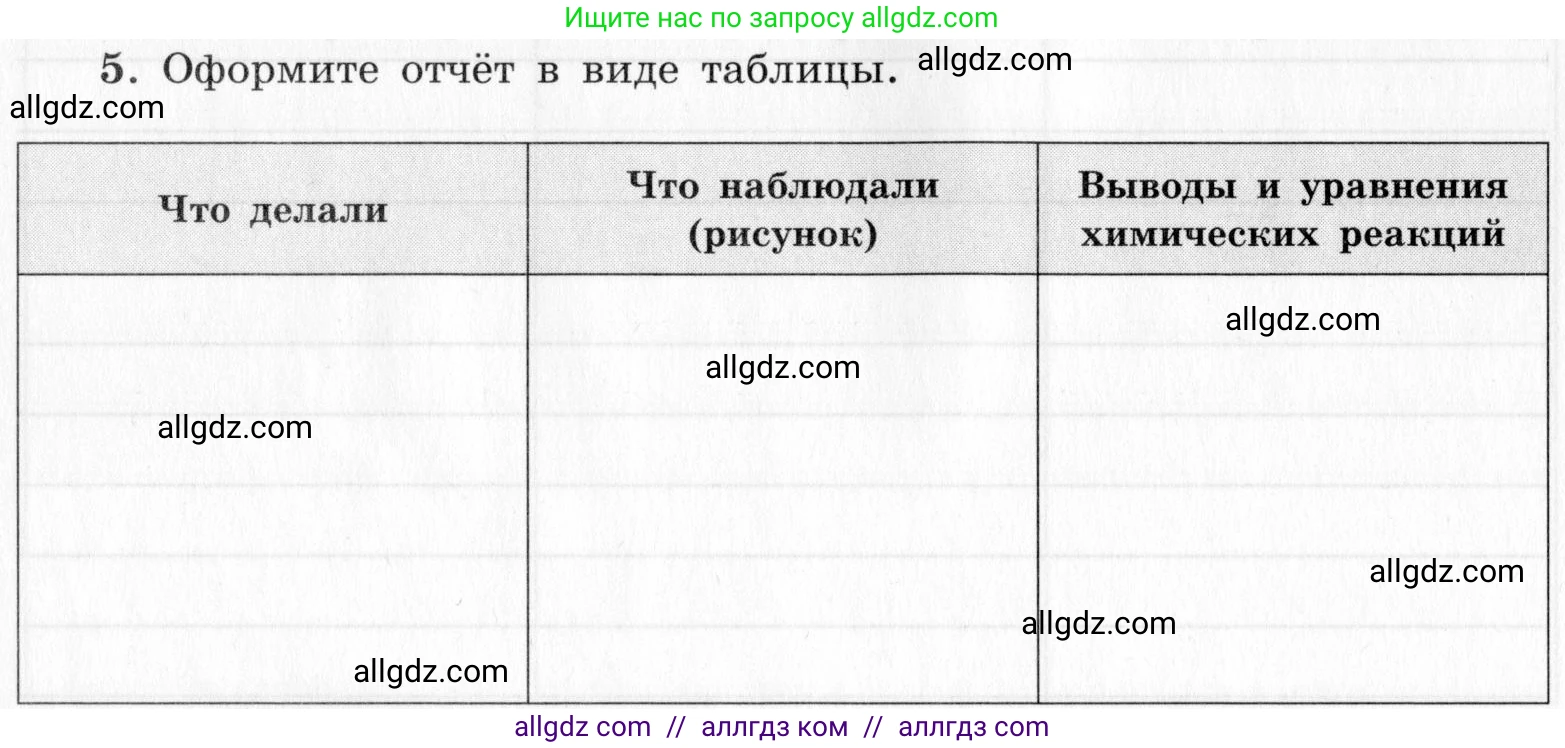 Химия, 9 класс Тетрадь для лабораторных опытов и практических работ, авторы: Габриелян Олег Саргисович, Аксенова Инна Васильевна, Остроумов Игорь Геннадьевич, издательство Просвещение, Москва, 2020, белого цвета, страница 28, номер 5, Условие